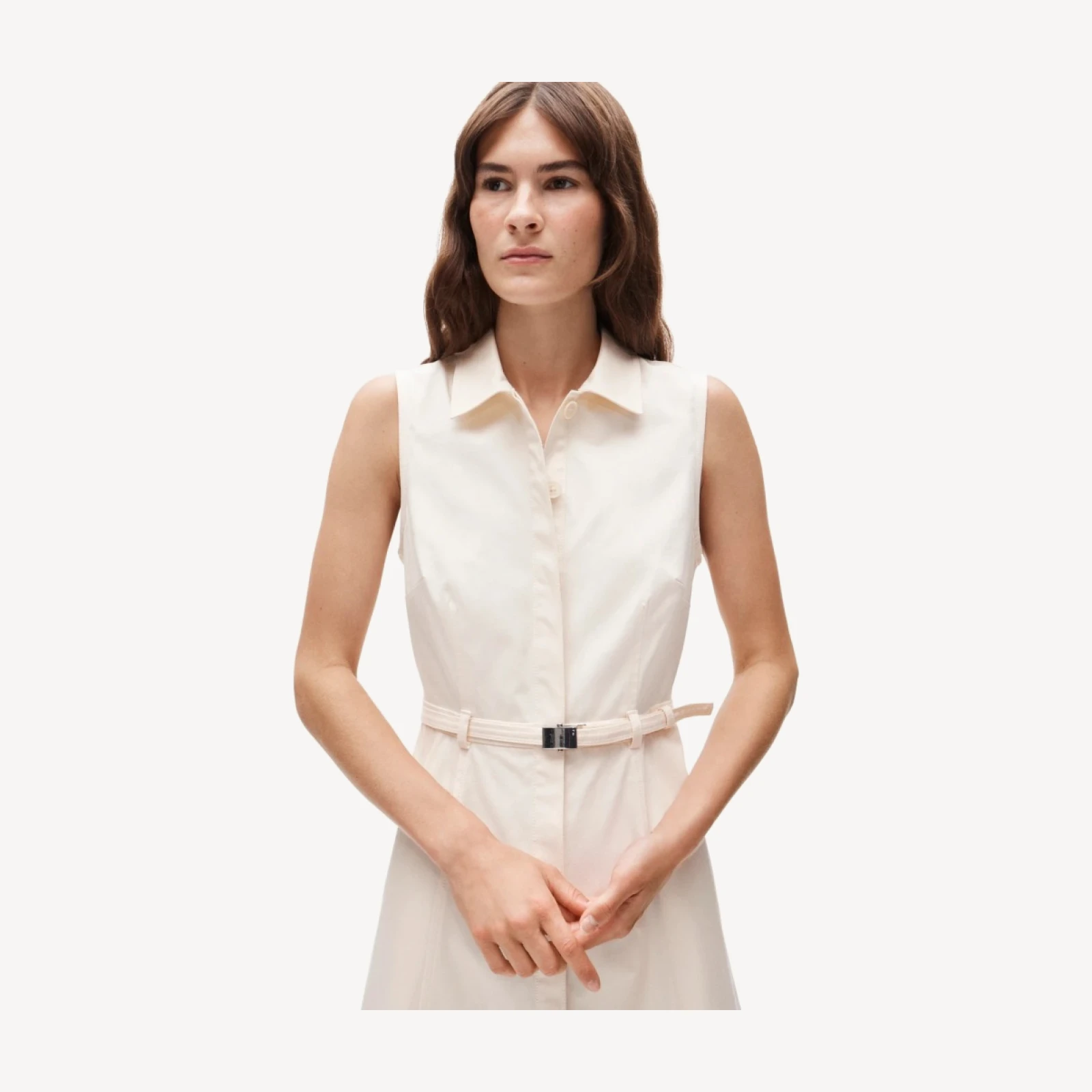Belted shirt-dress