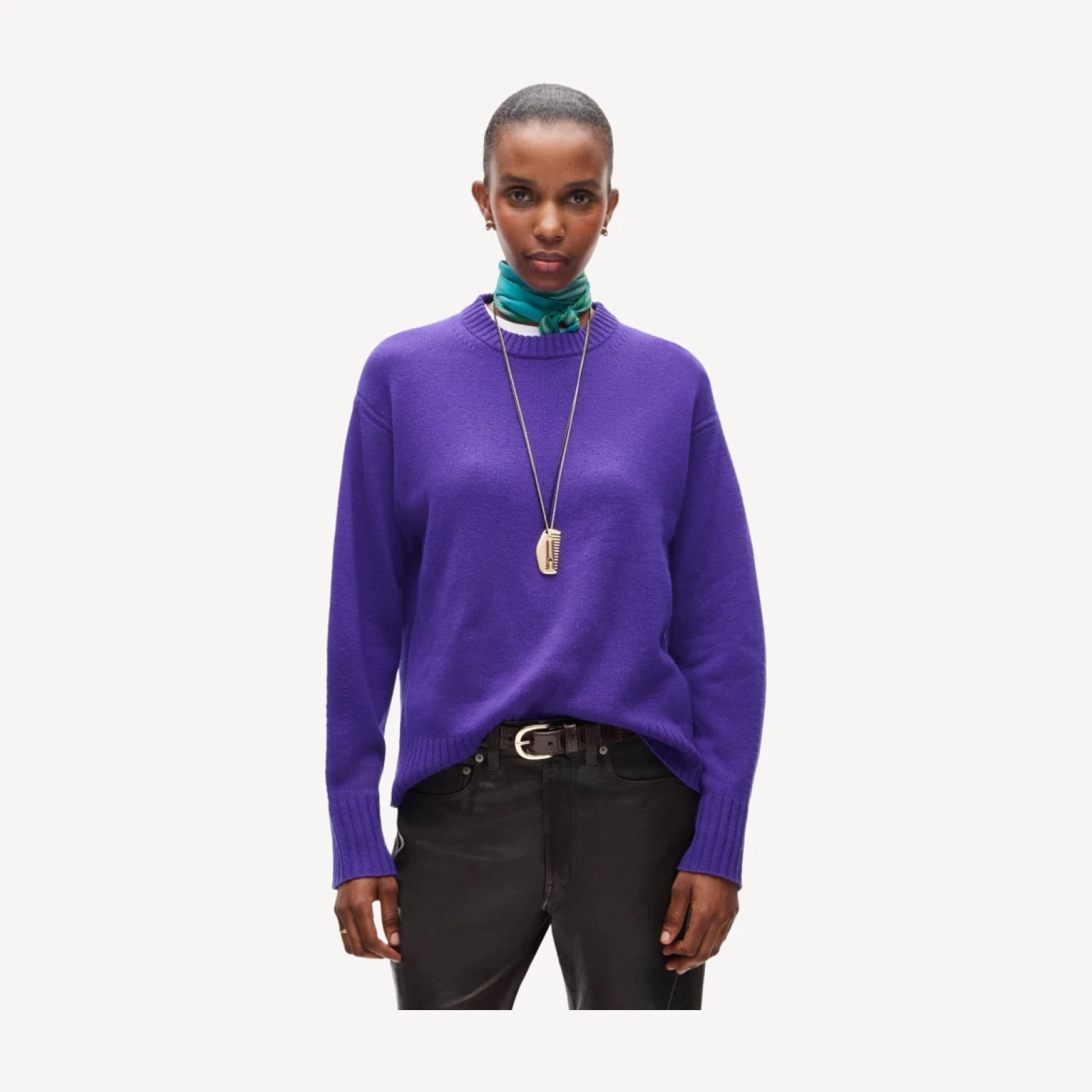 Oversized cashmere crewneck sweater