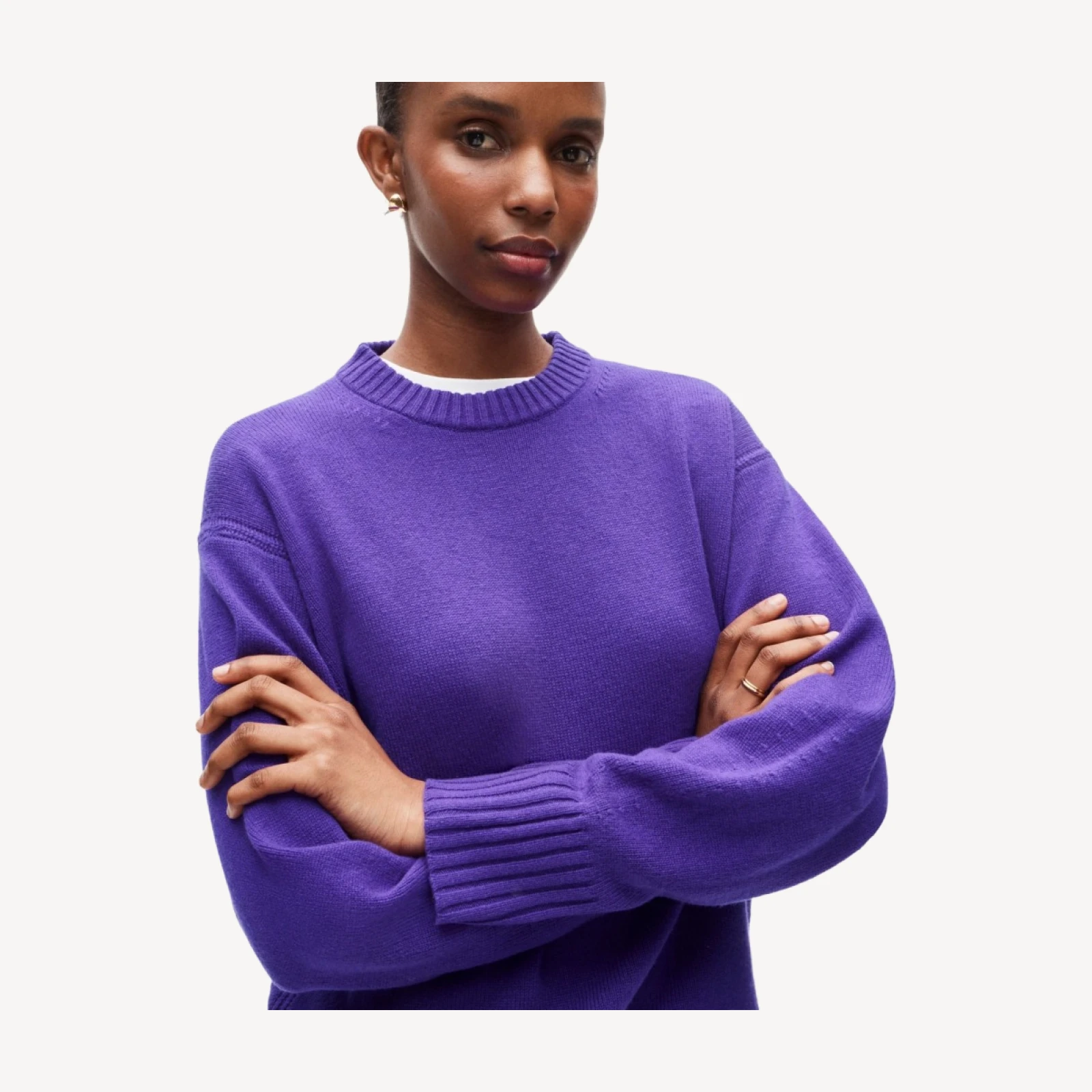 Oversized cashmere crewneck sweater