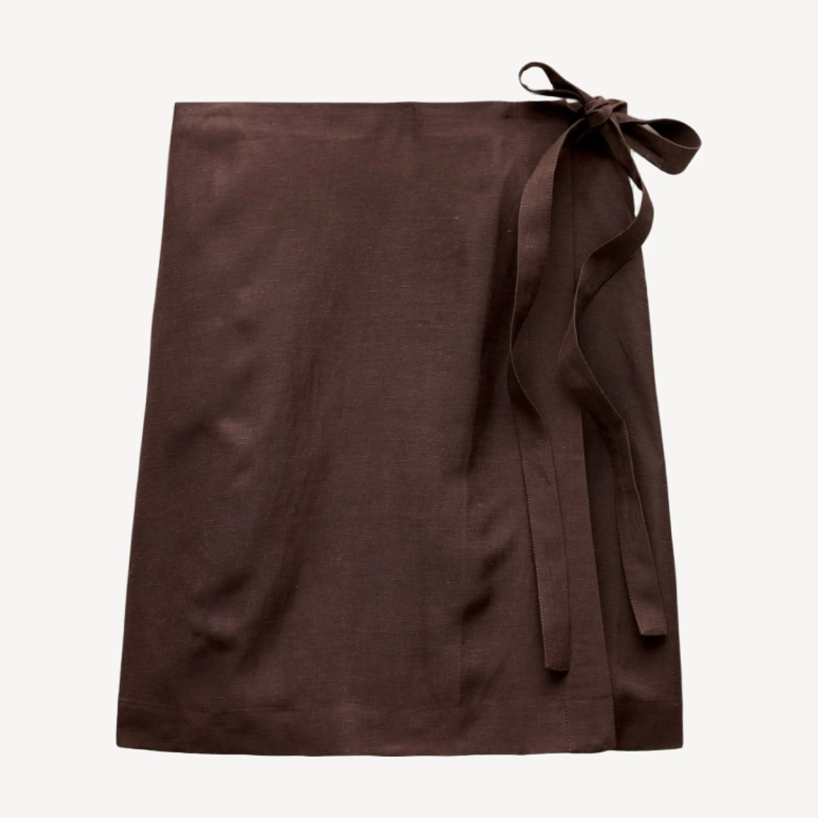 Fairfax faux-wrap skirt in linen blend