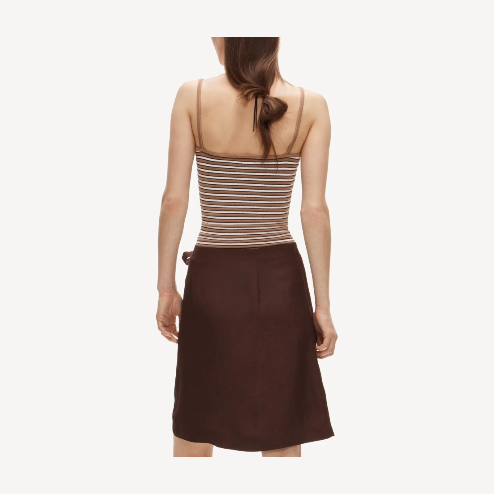 Fairfax faux-wrap skirt in linen blend