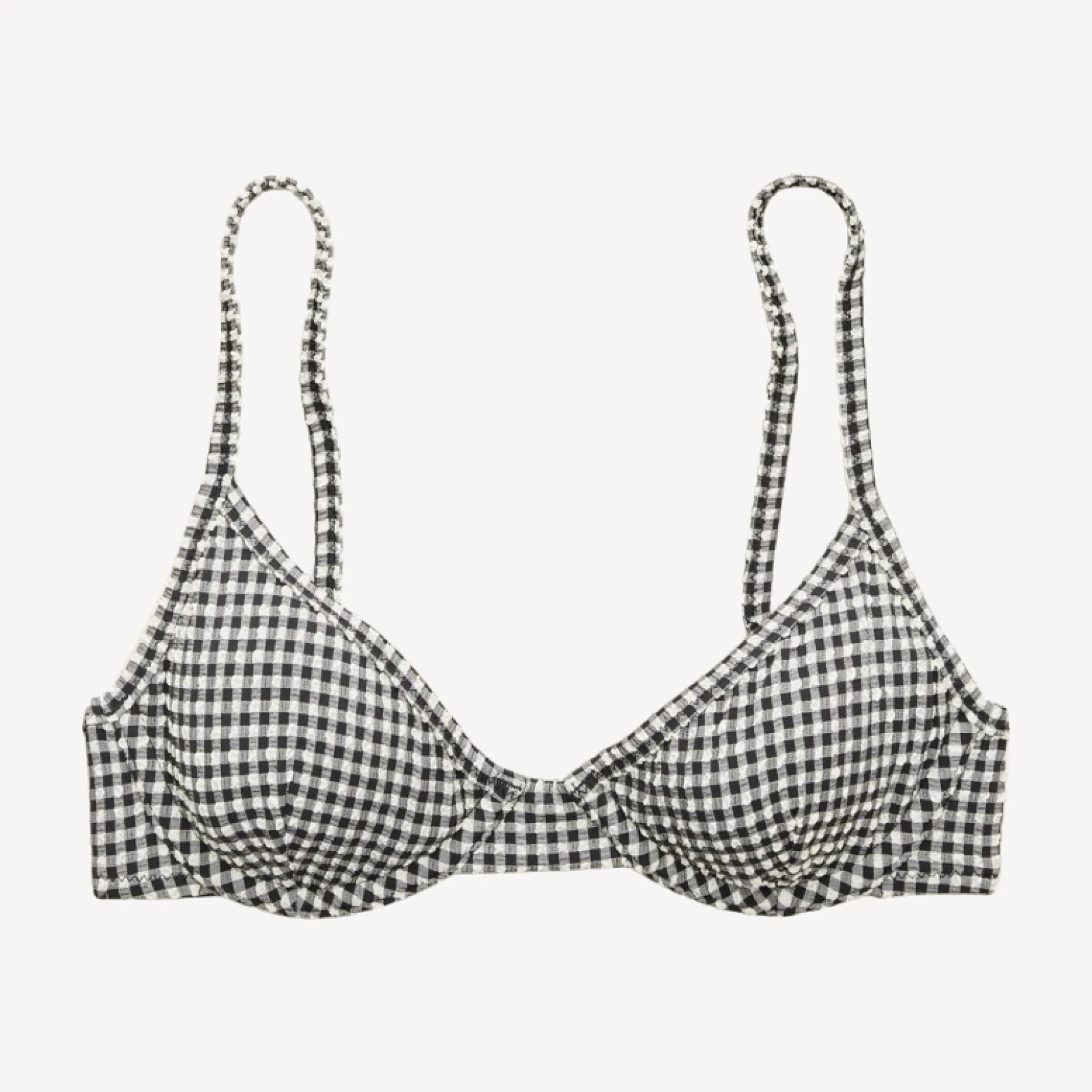 Underwire bikini top in gingham