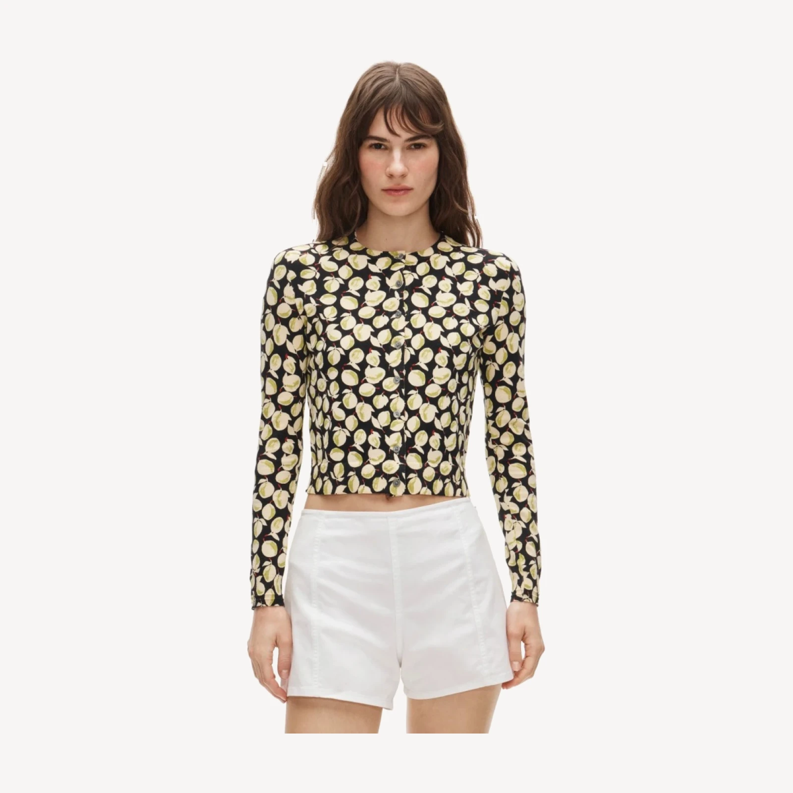 Jackie cardigan in lemon print