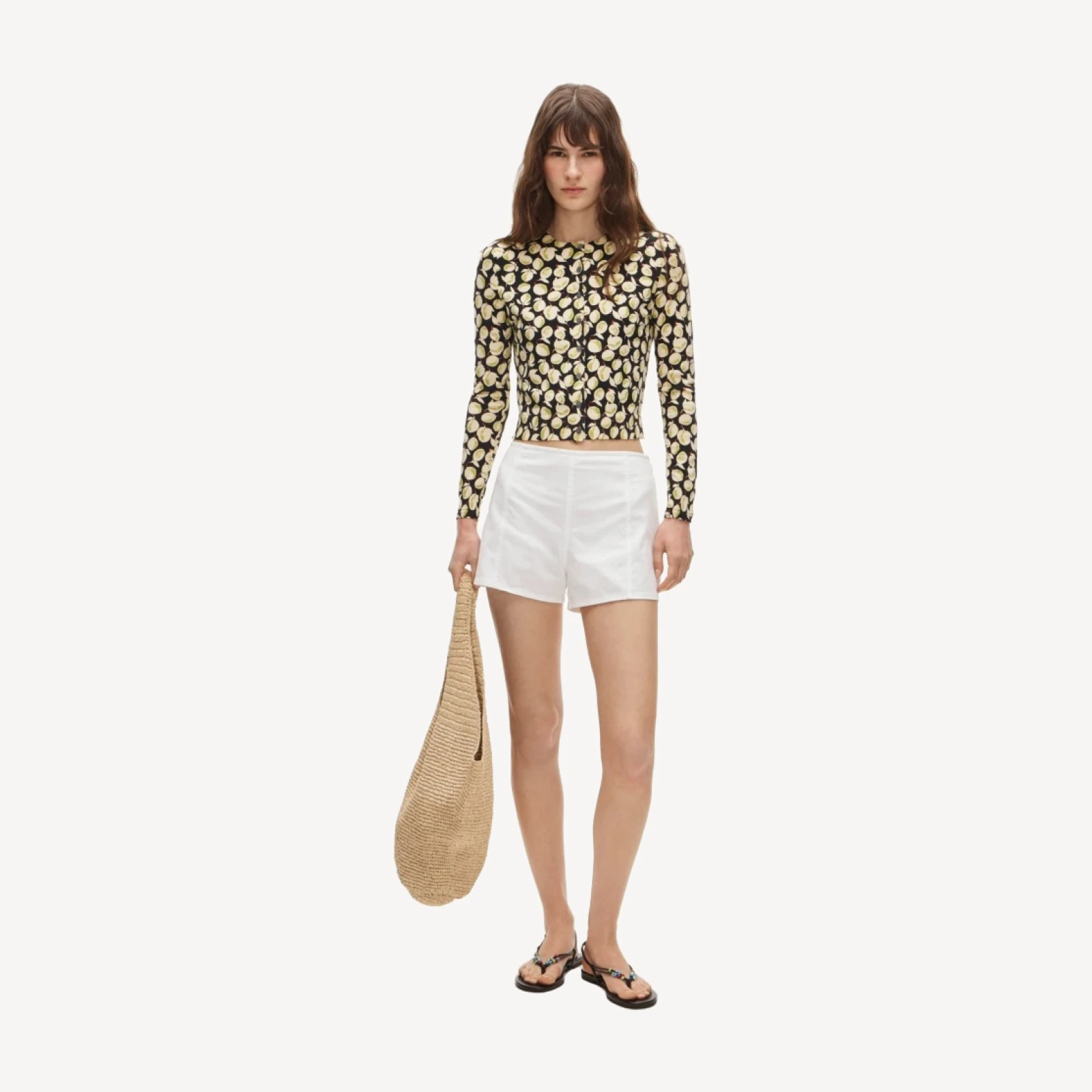 Jackie cardigan in lemon print