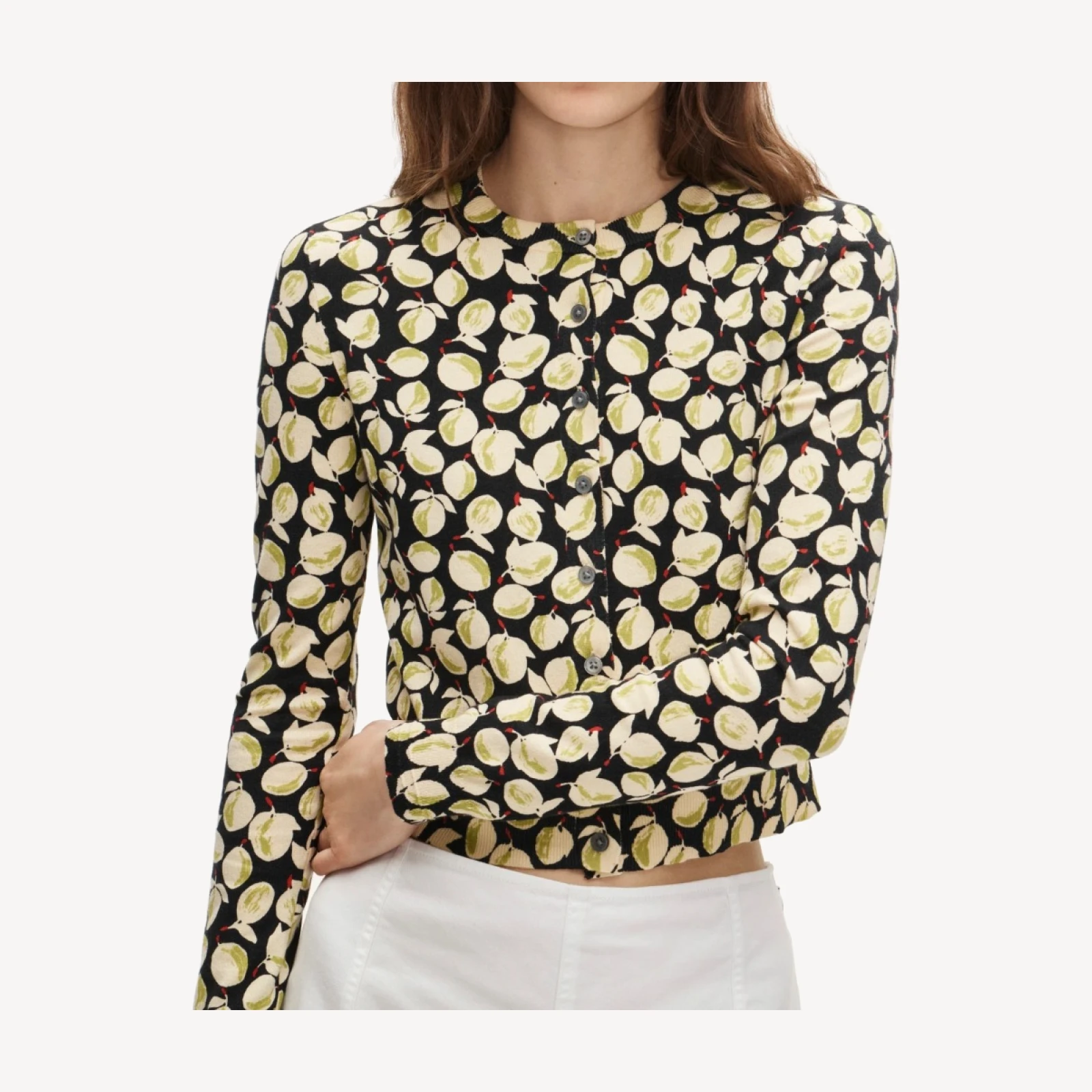 Jackie cardigan in lemon print
