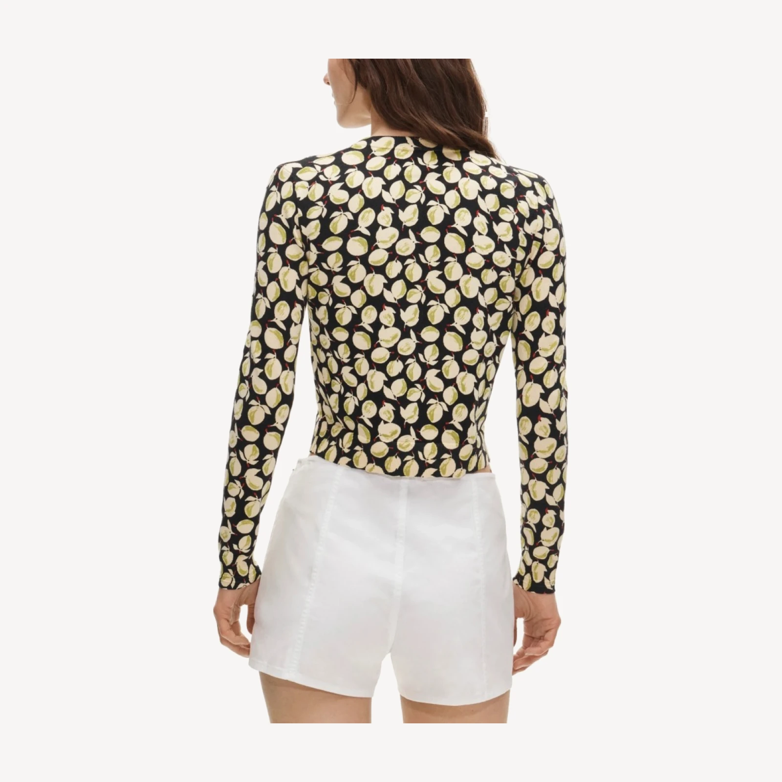 Jackie cardigan in lemon print