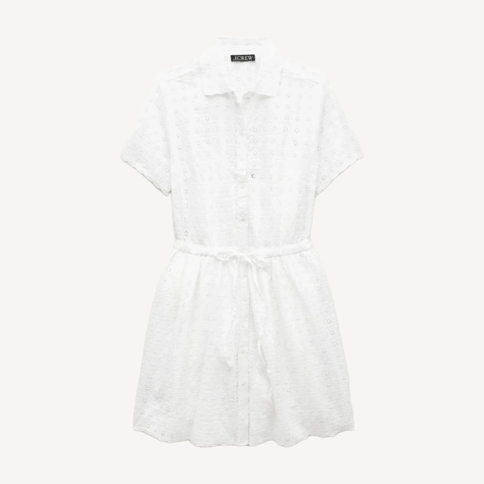Mini Cerise shirt-dress in eyelet cotton poplin