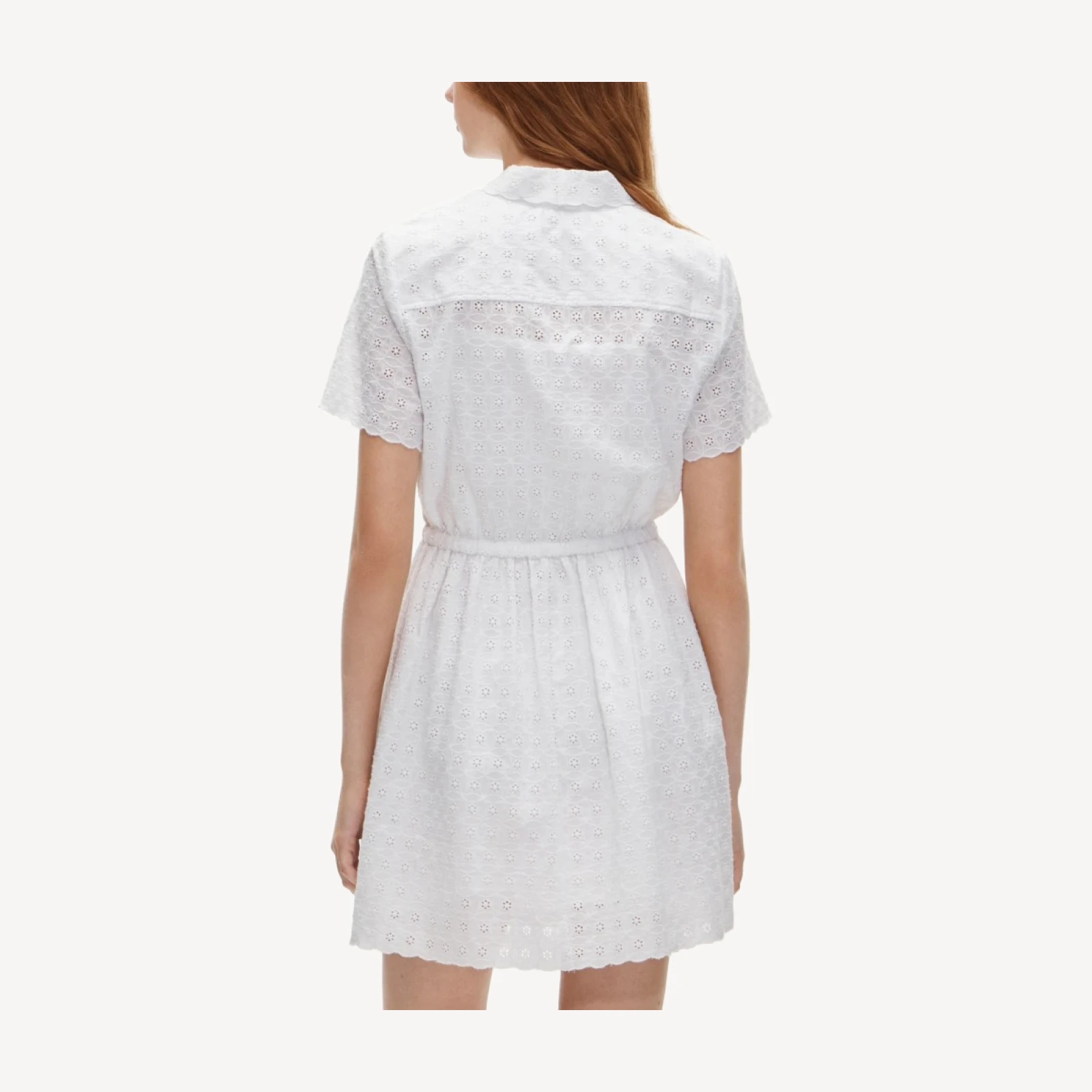 Mini Cerise shirt-dress in eyelet cotton poplin