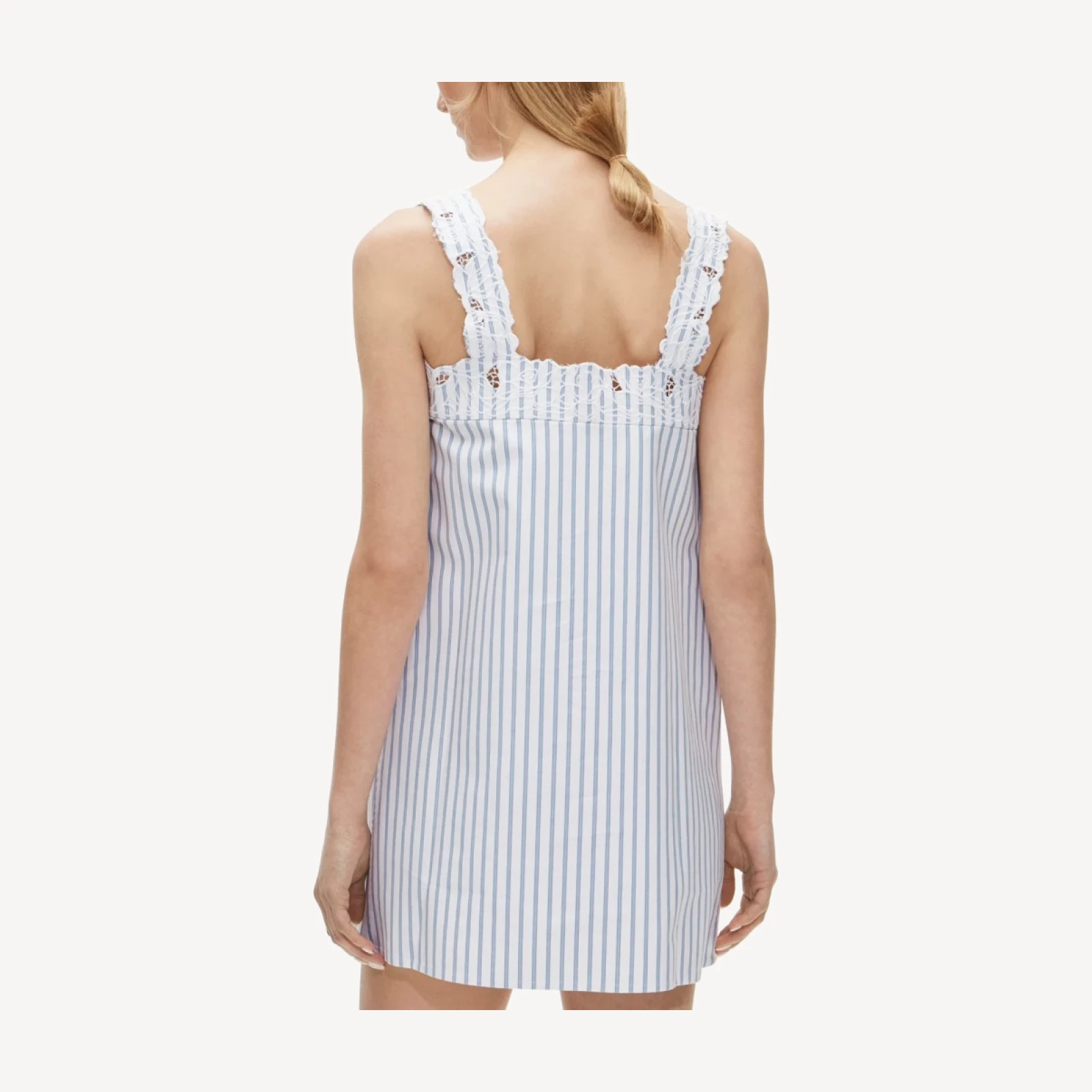 Ondine mini dress in striped double cotton poplin