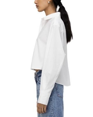 Simkhai Renata Cropped Poplin Button Down Shirt