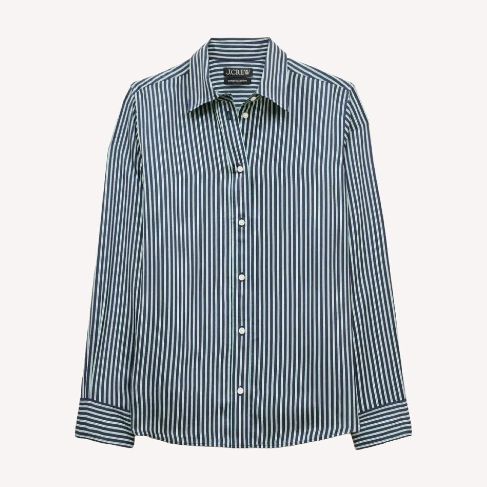 Jules classic-fit button-up shirt in striped viscose twill