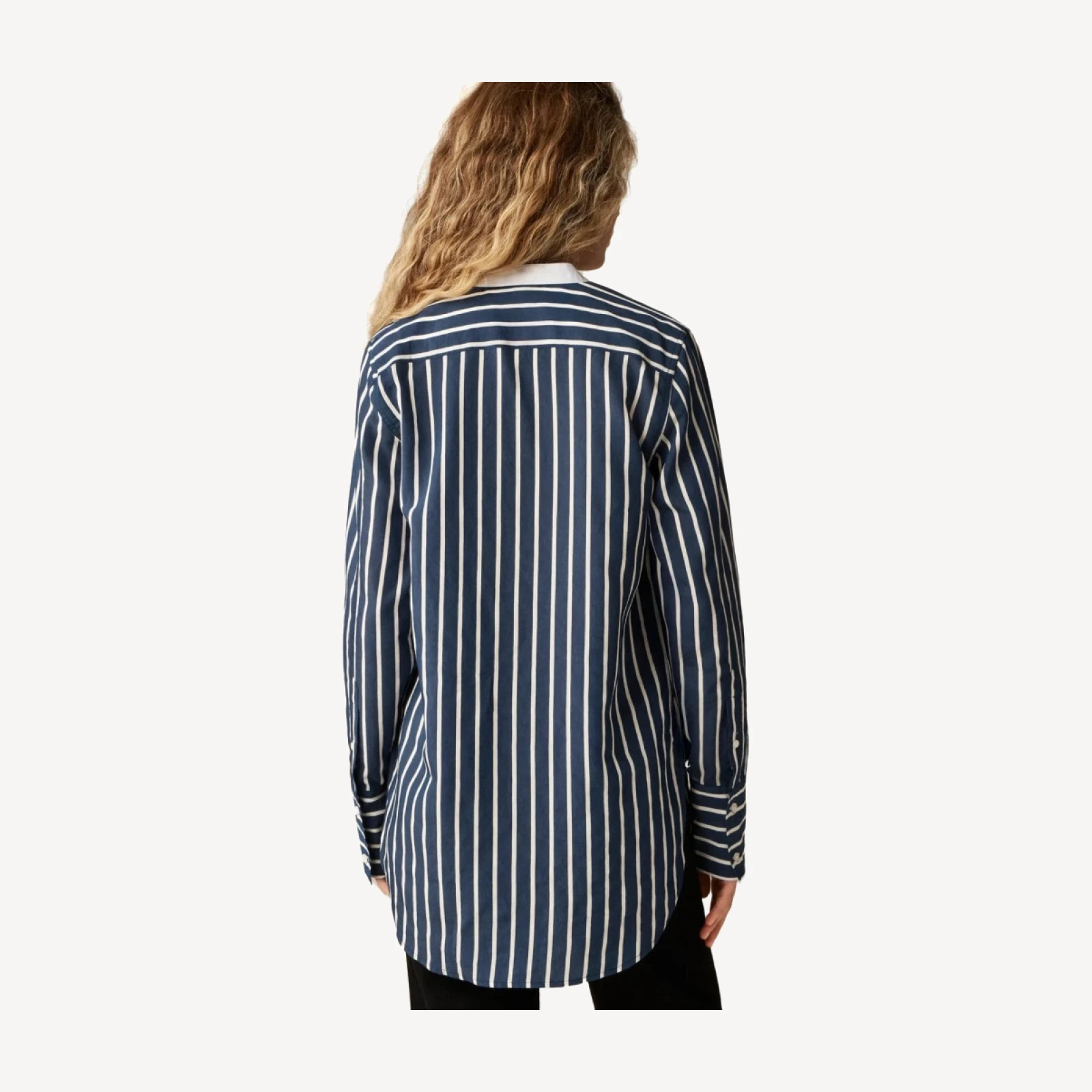 Tuxedo-bib button-up shirt in stripe
