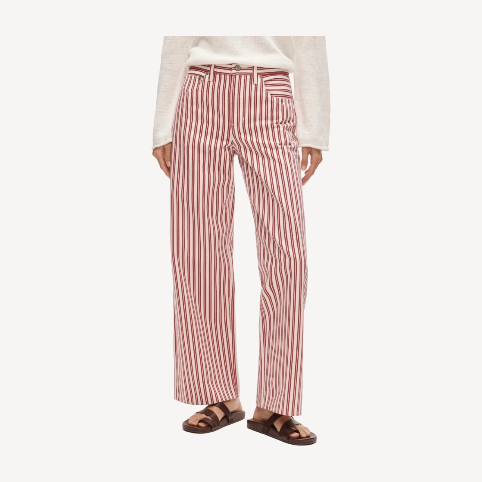 Everyday wide-leg jean in stripe