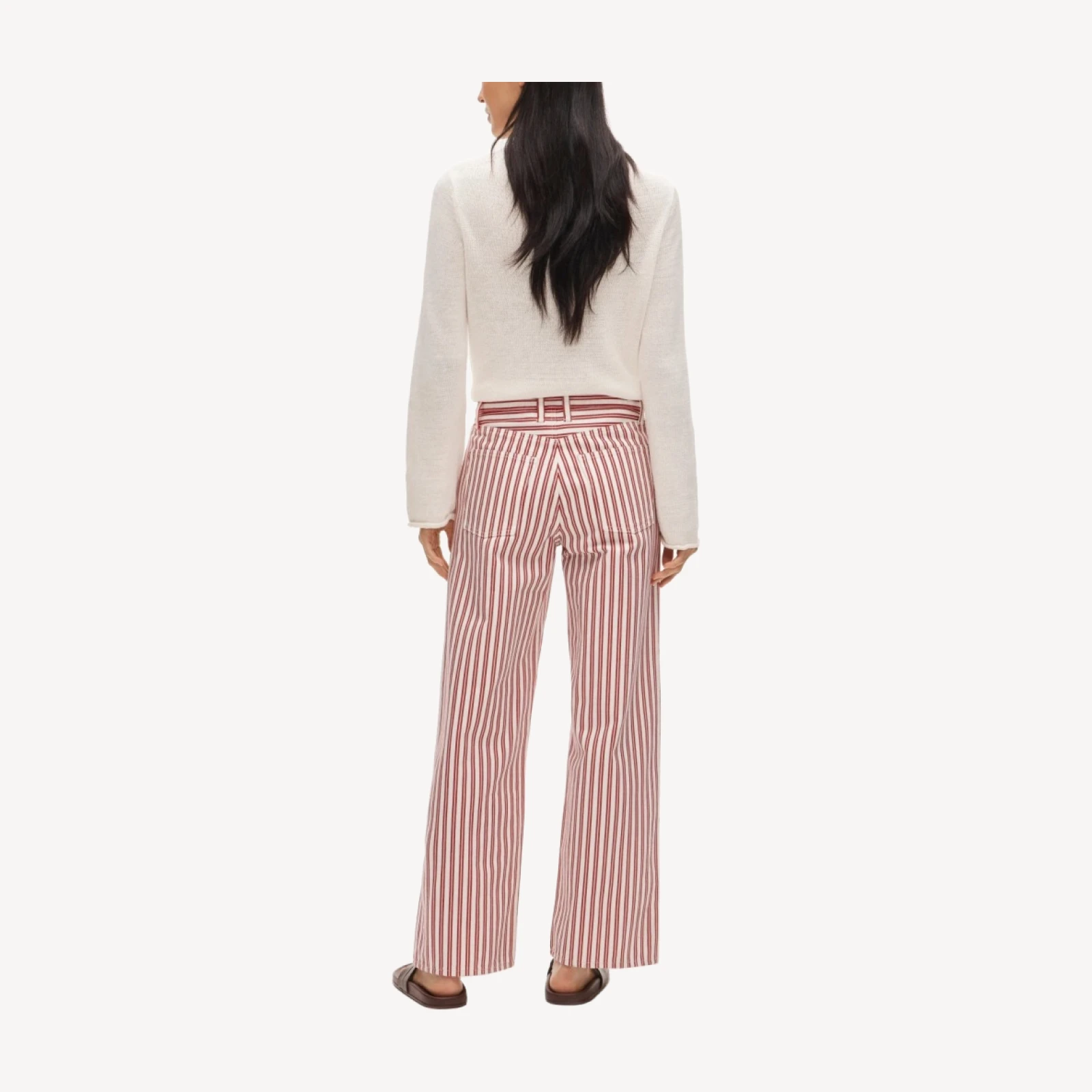 Everyday wide-leg jean in stripe