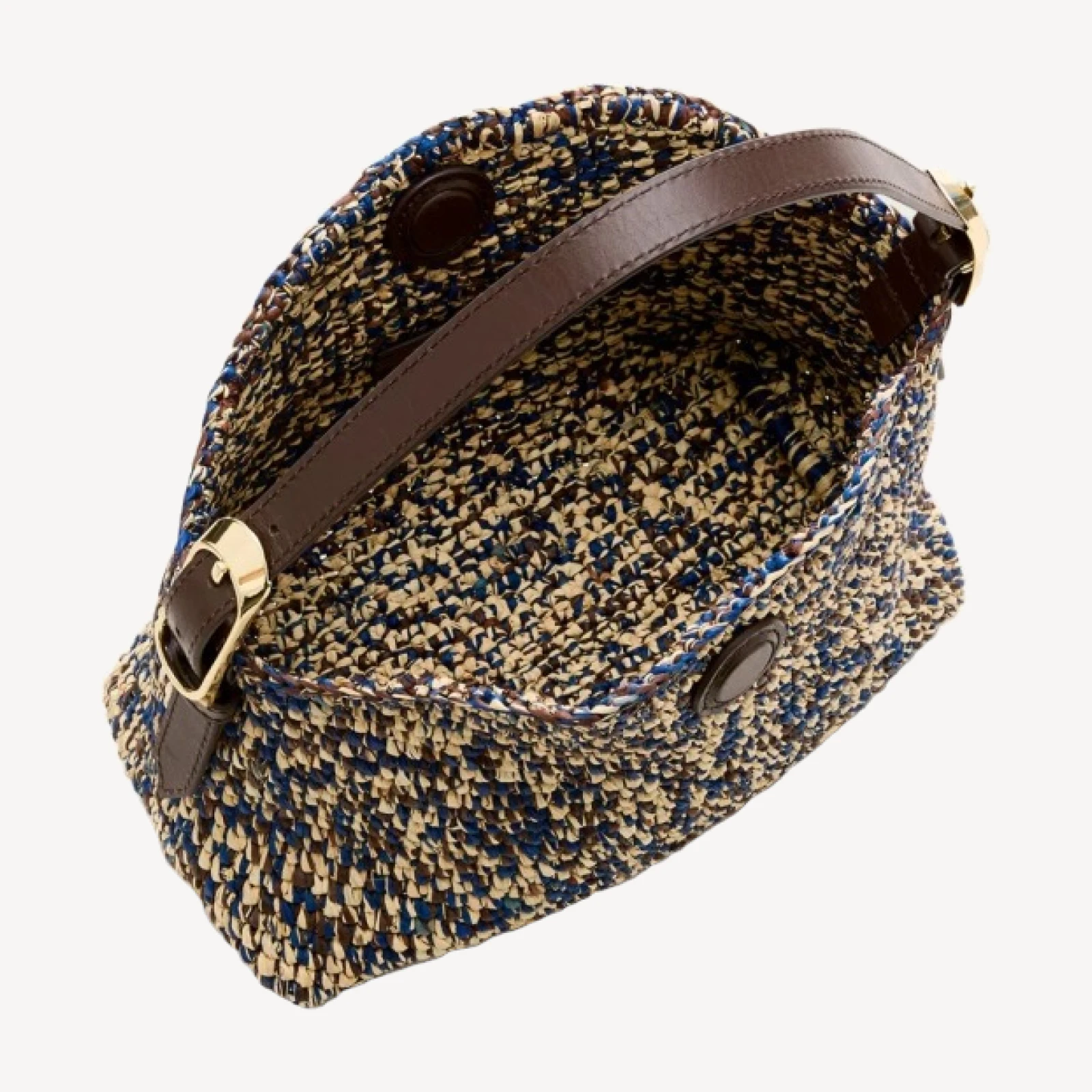 Berkeley small handwoven shoulder bag in marled straw