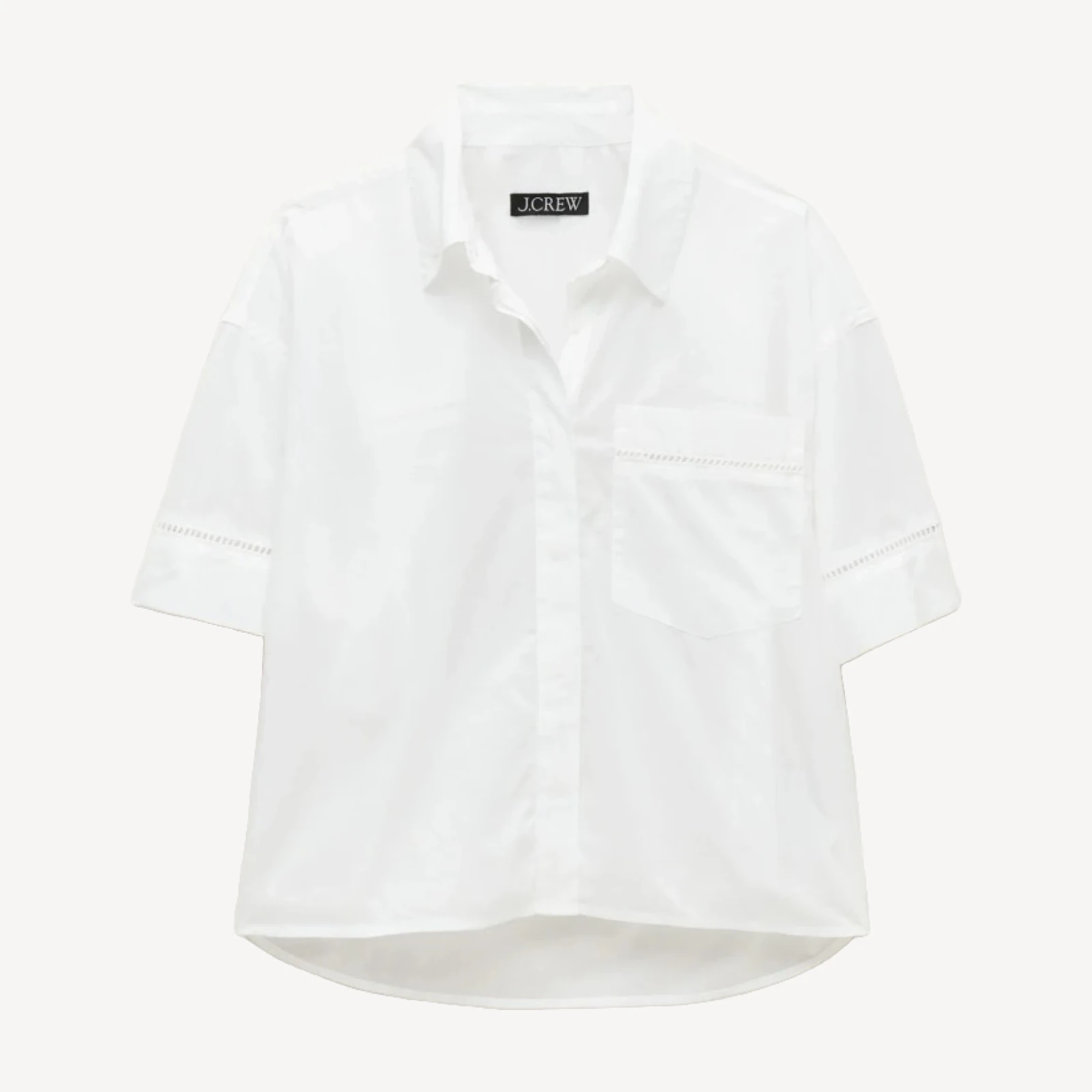 Étienne cropped button-up shirt in eyelet sateen