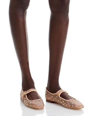 Sam Edelman Women's Michaela Square Toe Gem Embellished Mesh Mary Jane Shoes