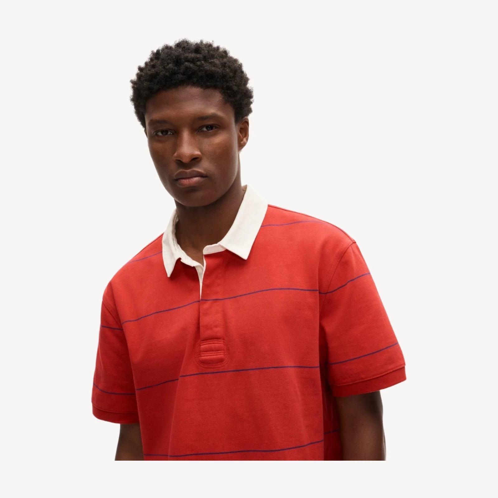 Short-sleeve rugby shirt in stripe