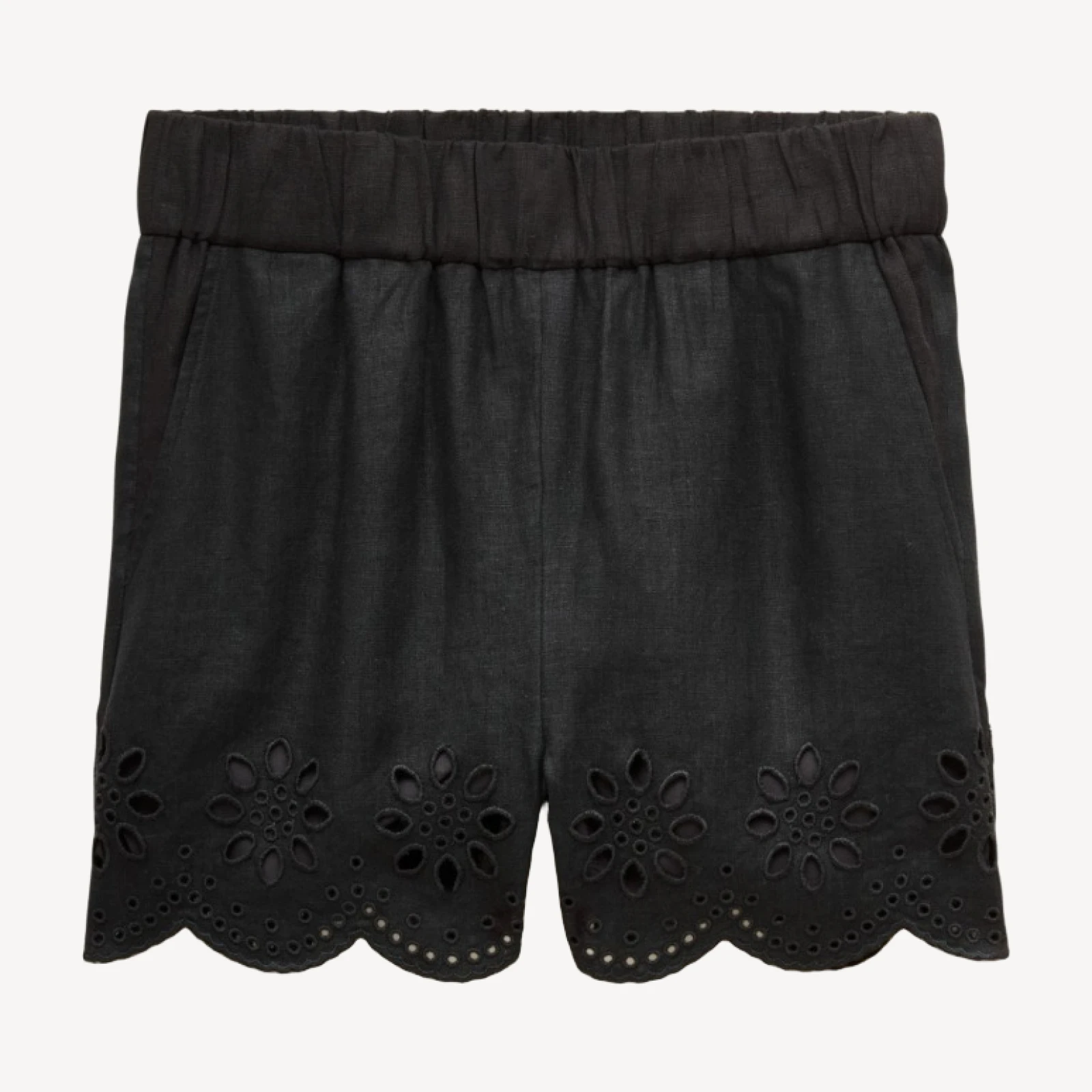 Tropez eyelet short in linen