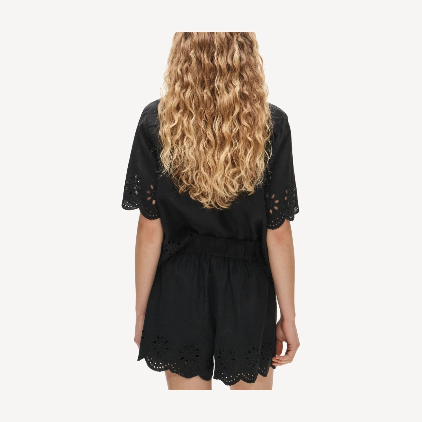 Tropez eyelet short in linen