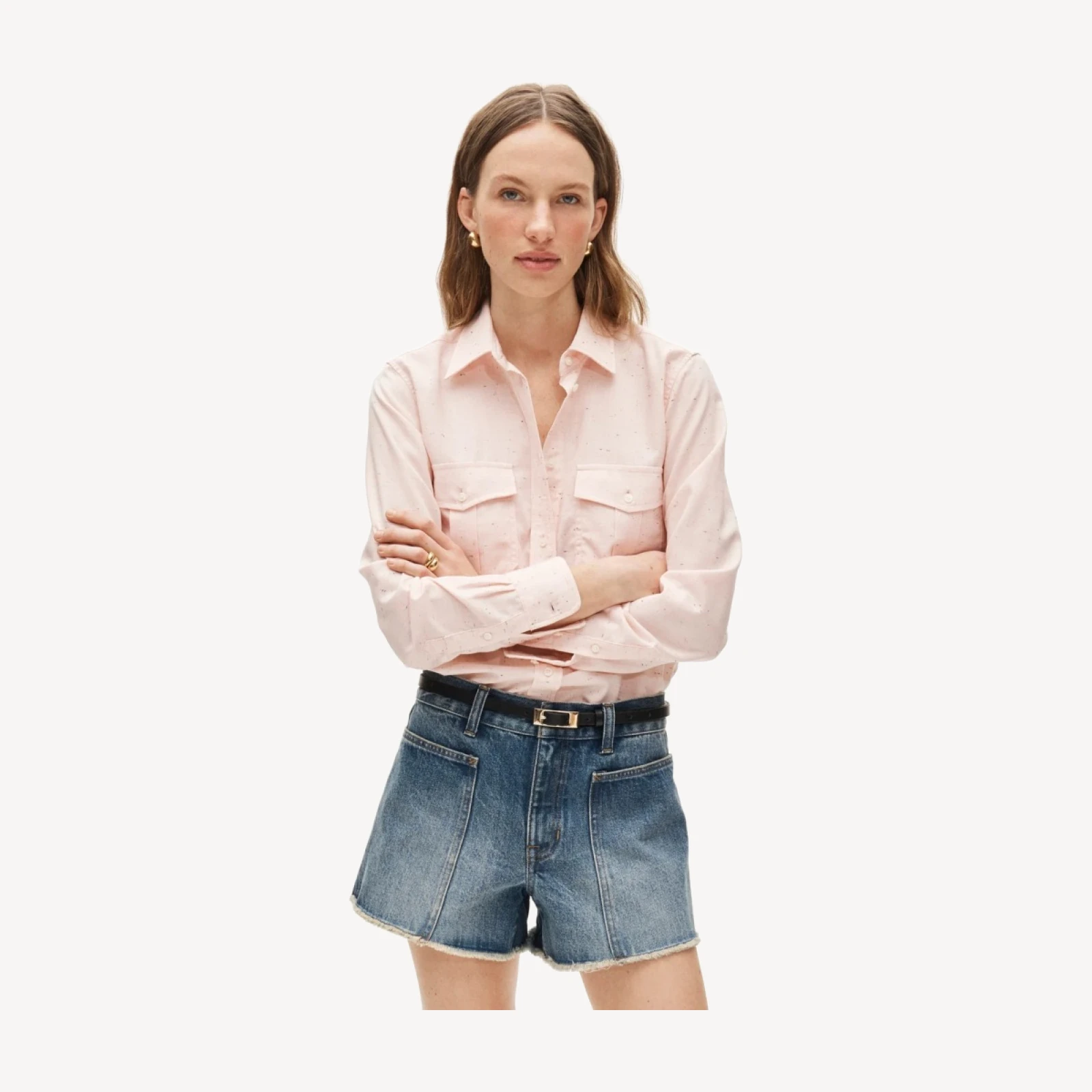 3.5" frayed denim short