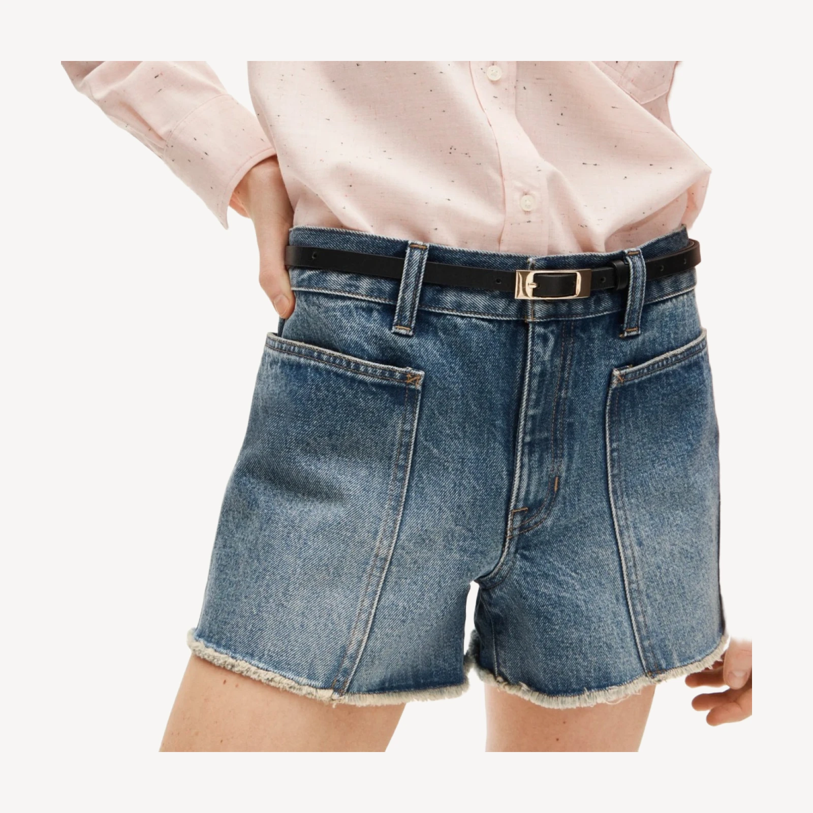3.5" frayed denim short