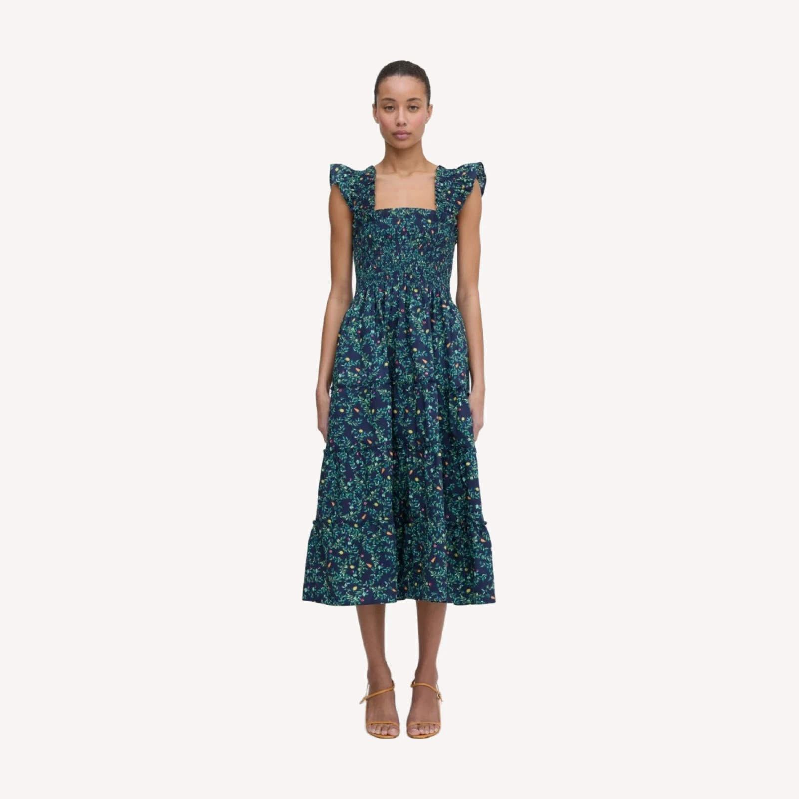 The Ellie Nap Dress - Midnight Garden Poplin