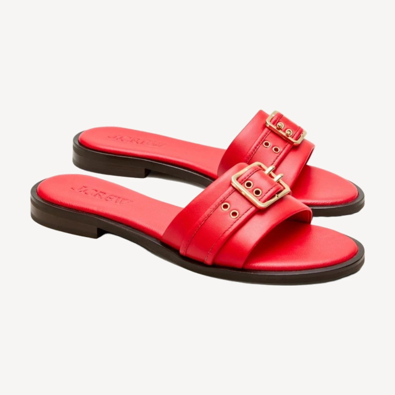 Belted sandals in leather