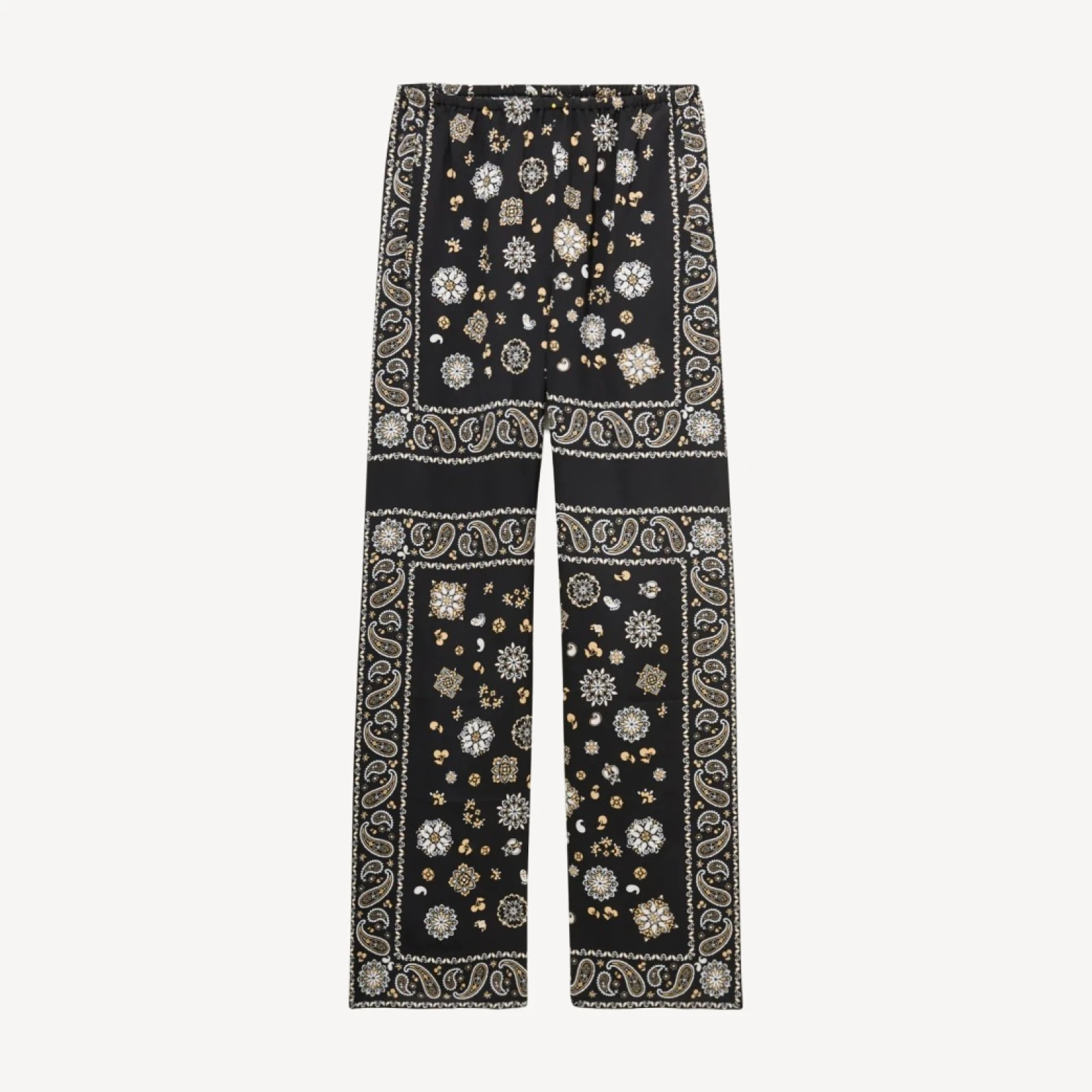 Petite Cosmo pant in bandana-print viscose twill
