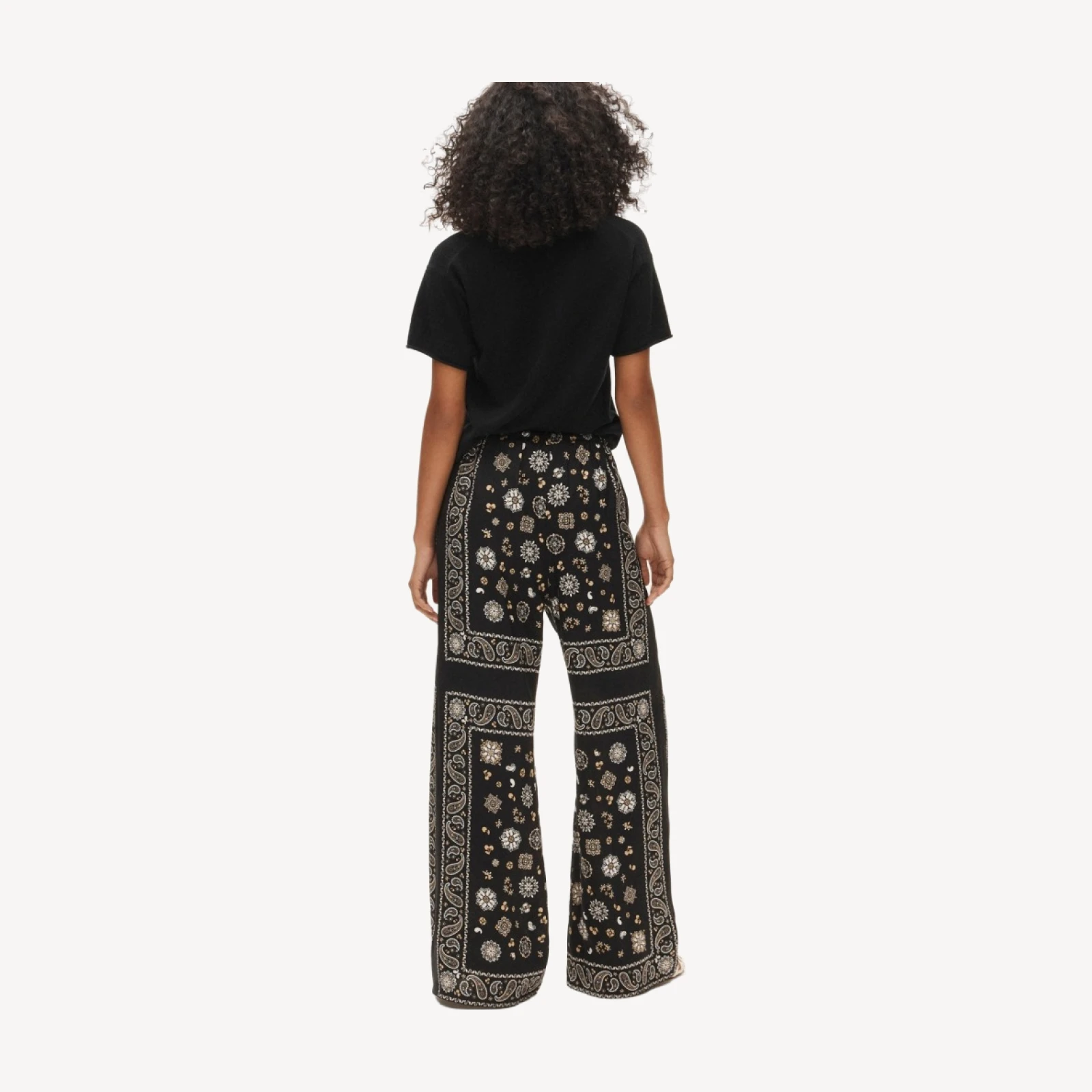 Petite Cosmo pant in bandana-print viscose twill