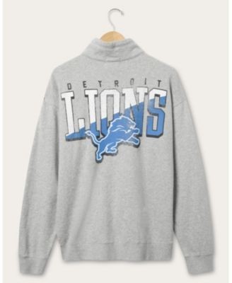 Junk Food Clothing Unisex Nfl Detroit Lions Slant 1/4 Button Up Fleece