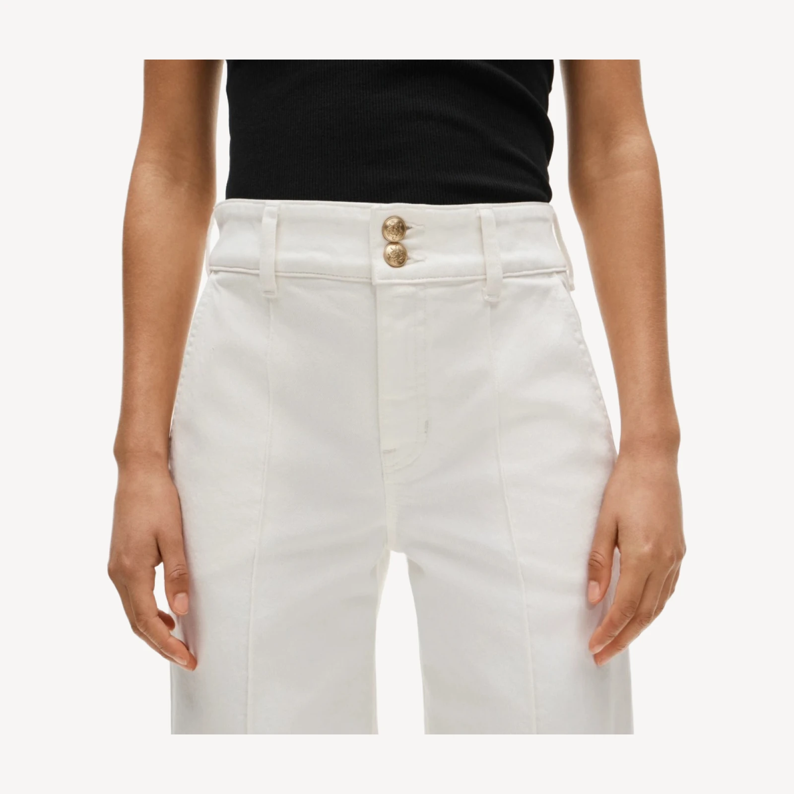 Denim trouser jean with stacked buttons
