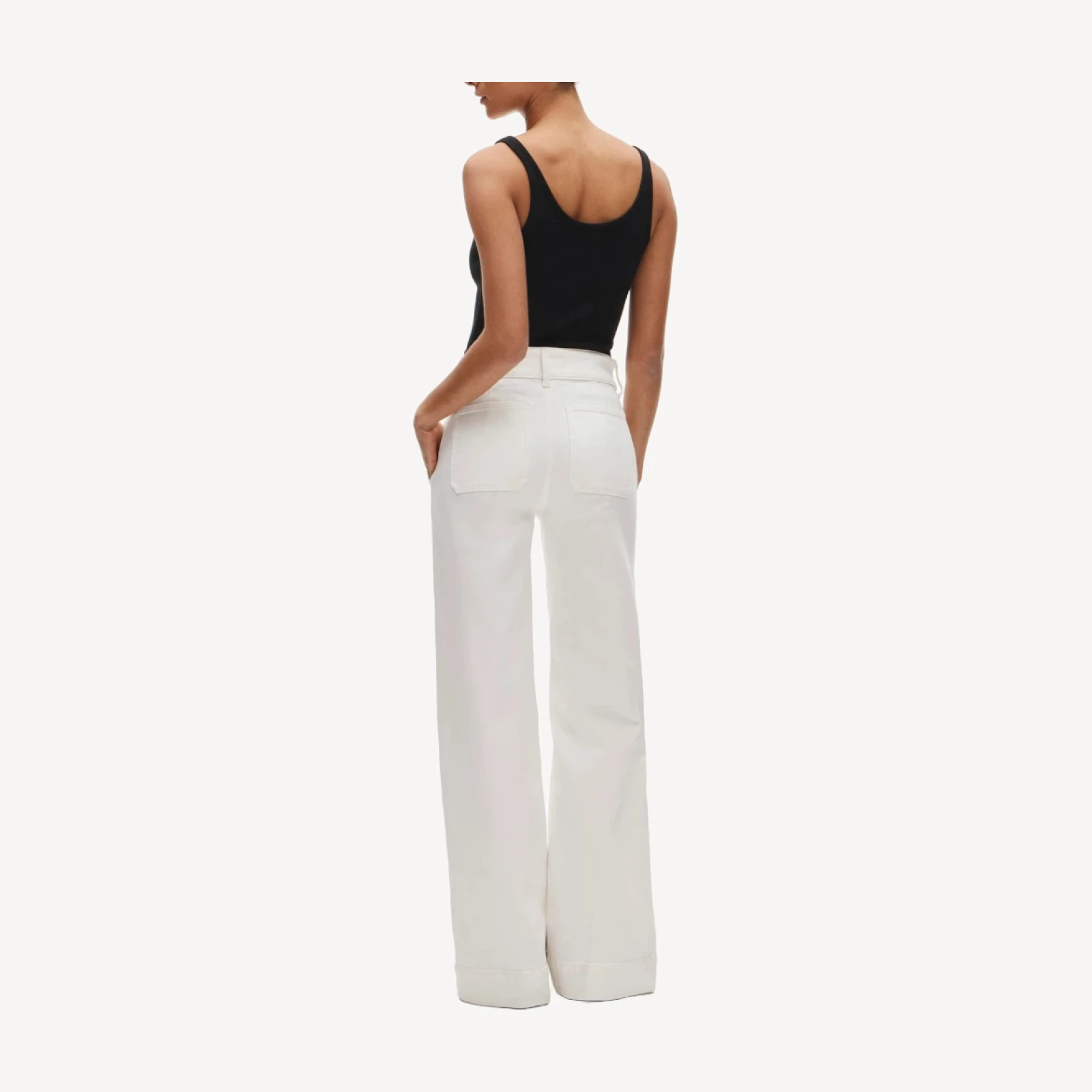 Denim trouser jean with stacked buttons