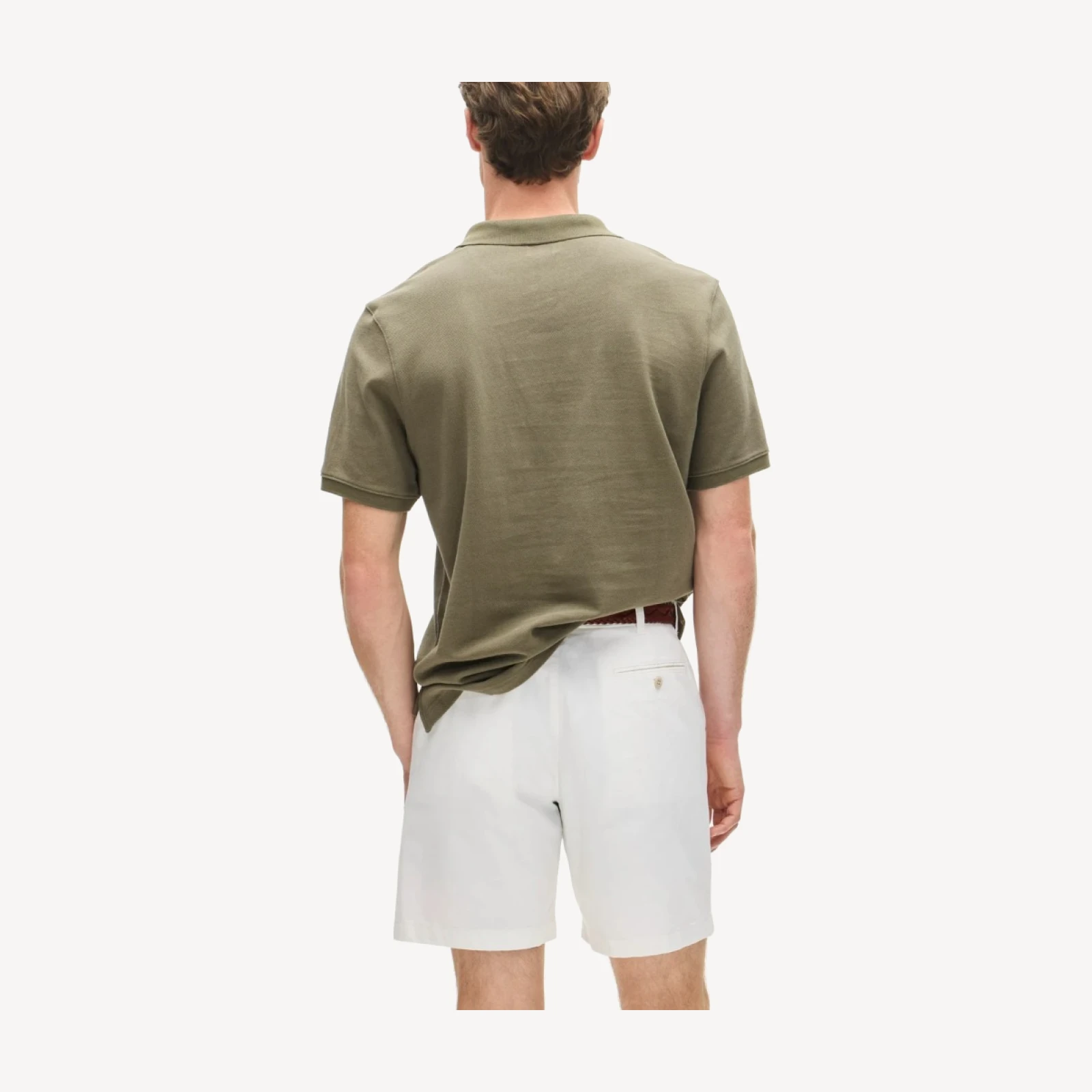 Piqué johnny-collar polo shirt