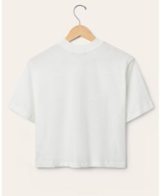 Junk Food Clothing Women's Nfl New York Giants Game Time Mock Neck Crop Tee
