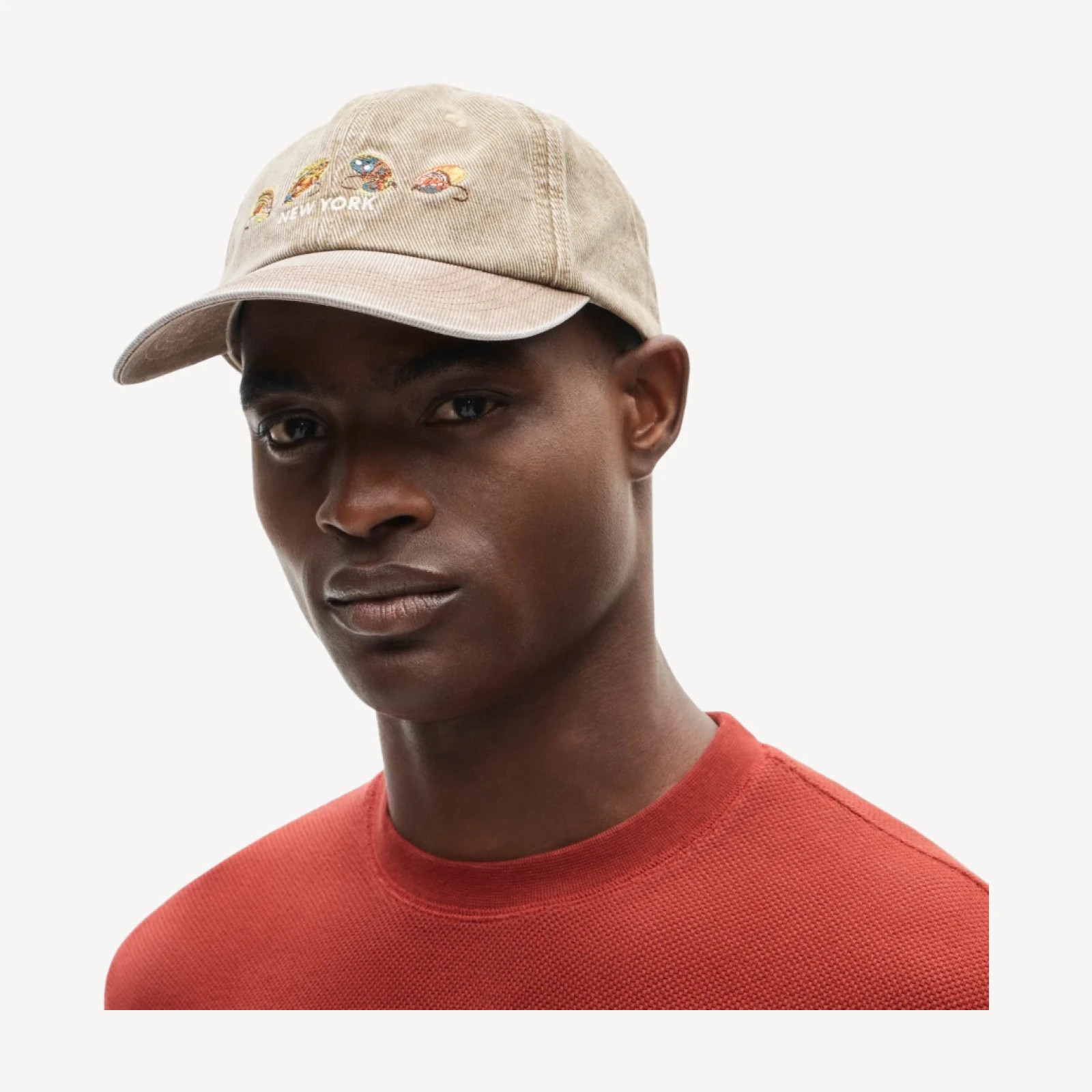 Embroidered washed cotton baseball cap