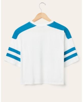 Junk Food Clothing Women's Nfl Detroit Lions Striped Crop Tee