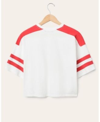 Junk Food Clothing Women's Nfl San Francisco 49ers Striped Crop Tee