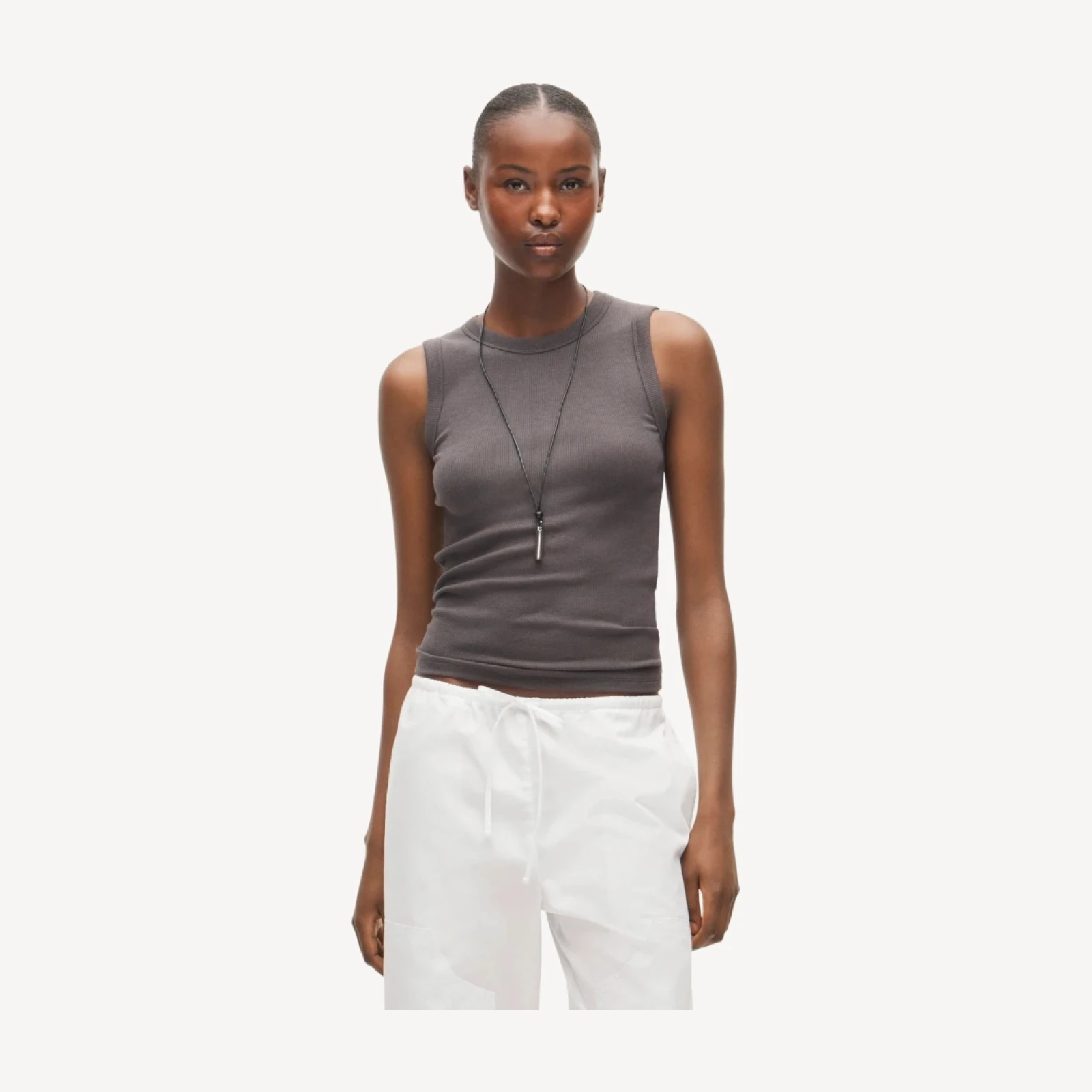 Perfect rib crewneck tank top