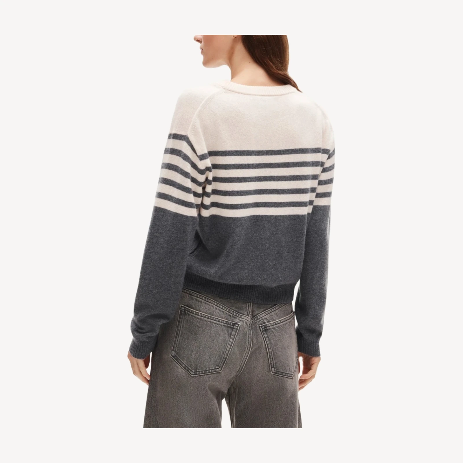 Perfect cashmere crewneck in stripe
