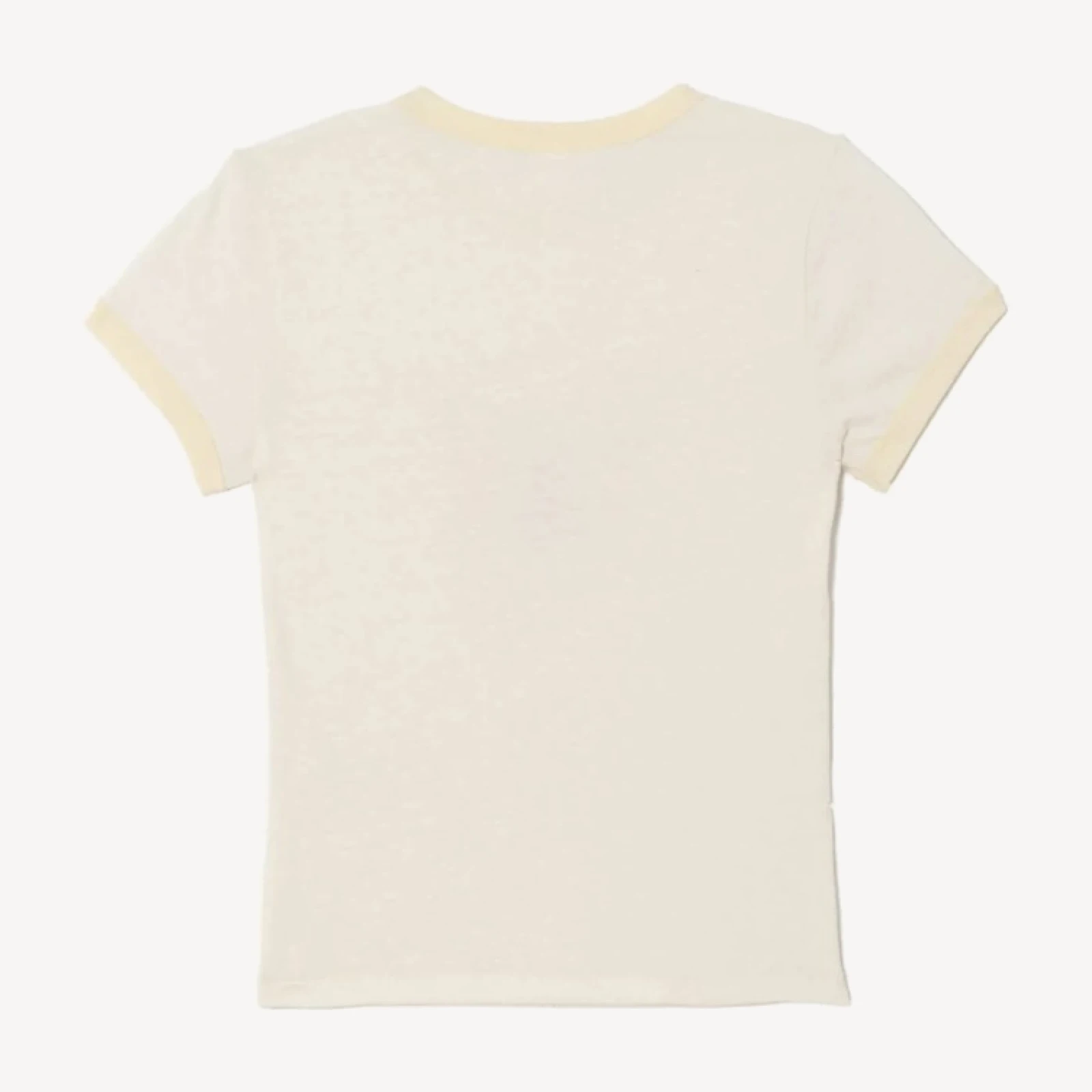 60s Slim Ringer "Dumbo" Tee - Vintage White With Shortbread