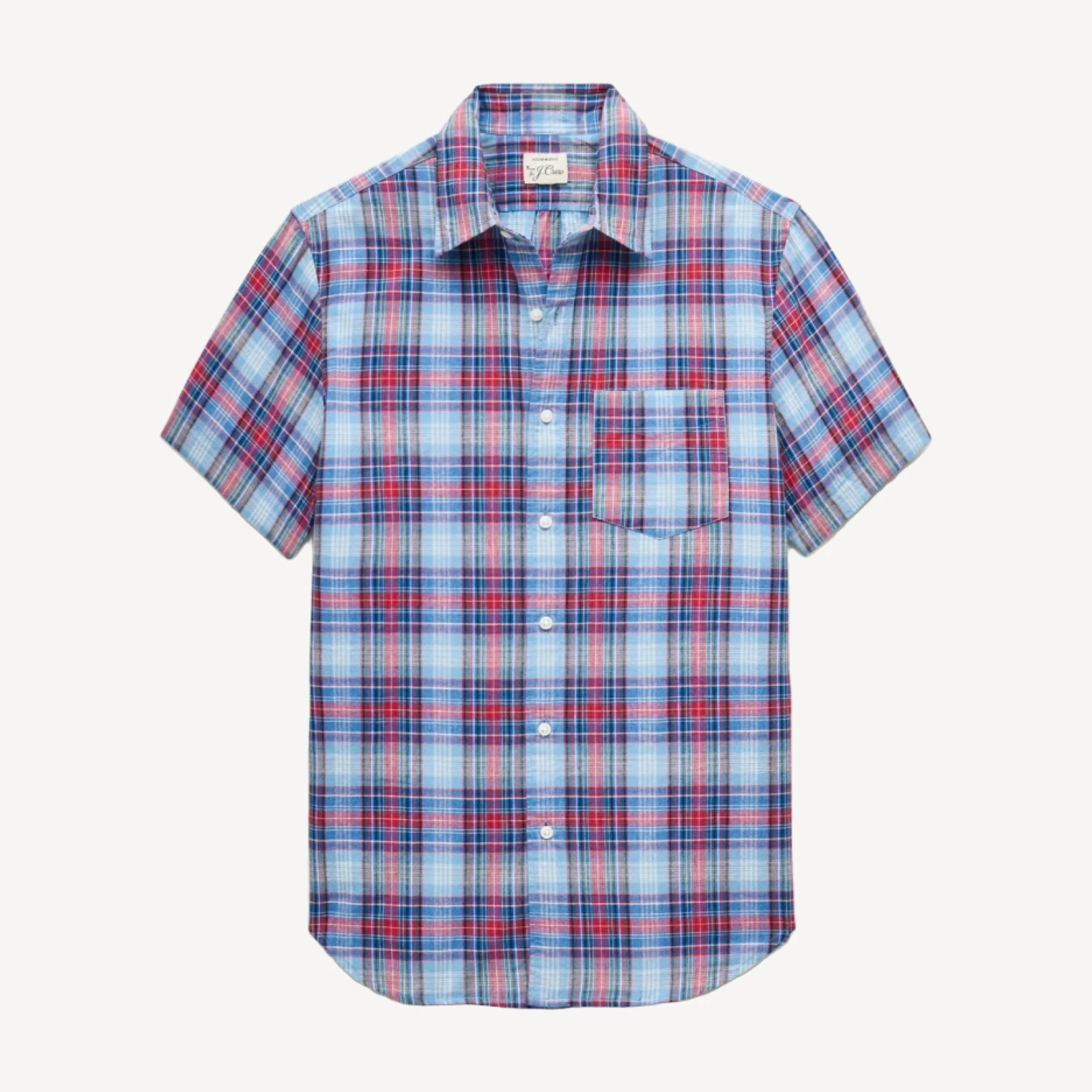 Short-sleeve shirt in Indian madras plaid