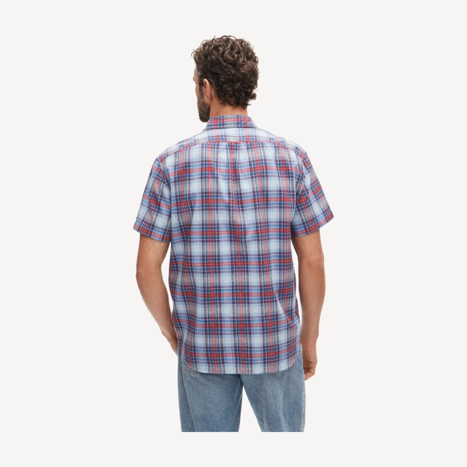 Short-sleeve shirt in Indian madras plaid