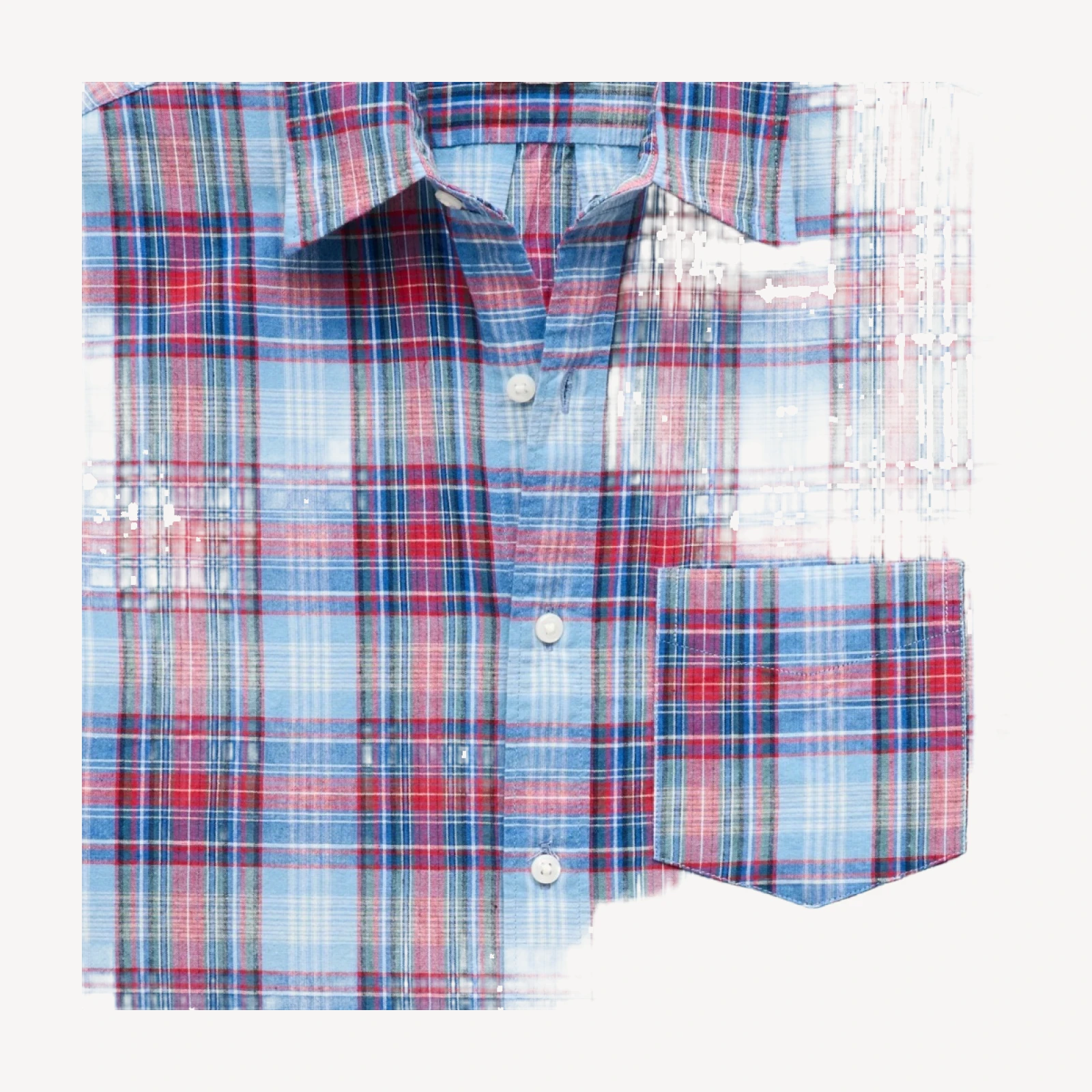 Short-sleeve shirt in Indian madras plaid
