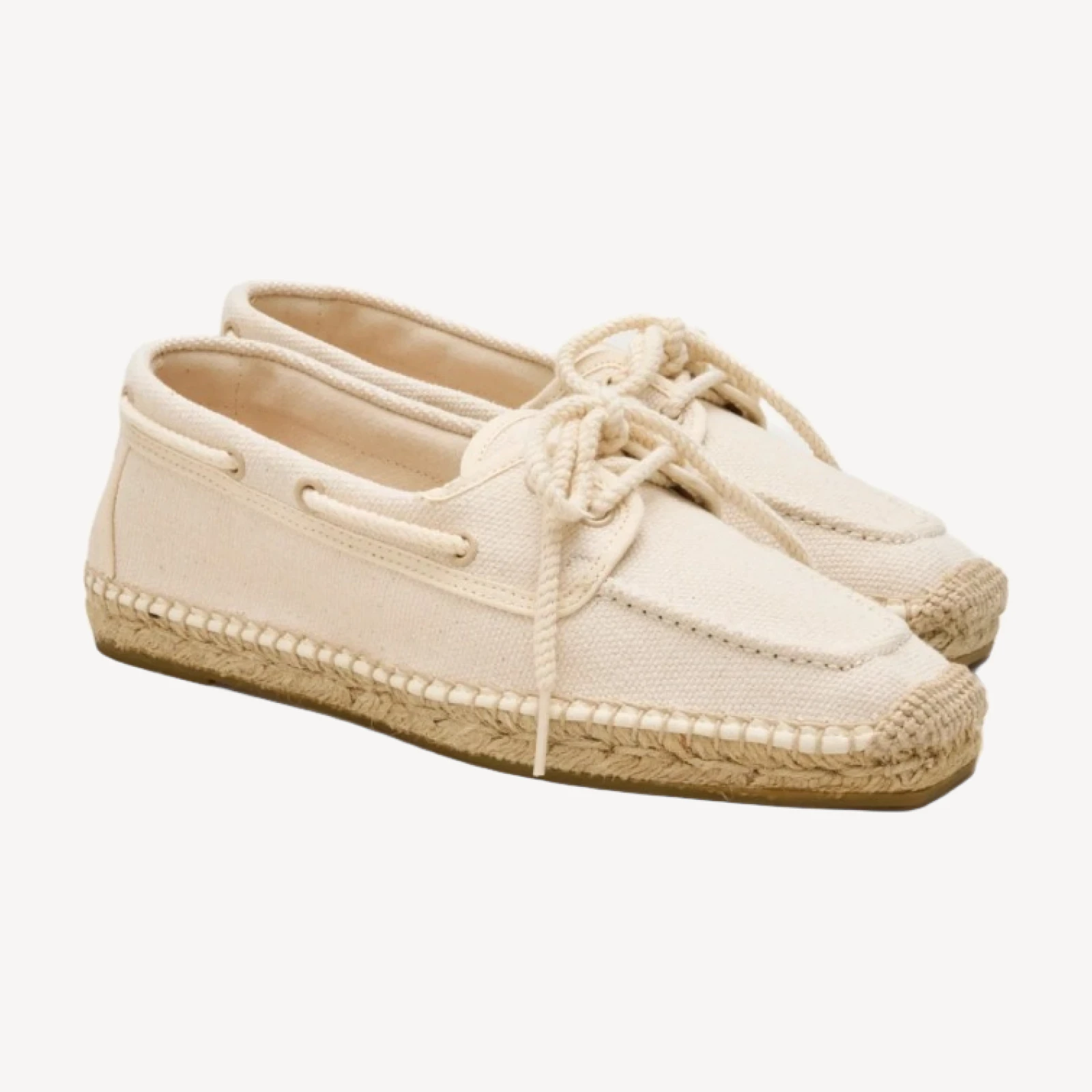 Made-in-Spain boat shoe espadrilles in marled canvas