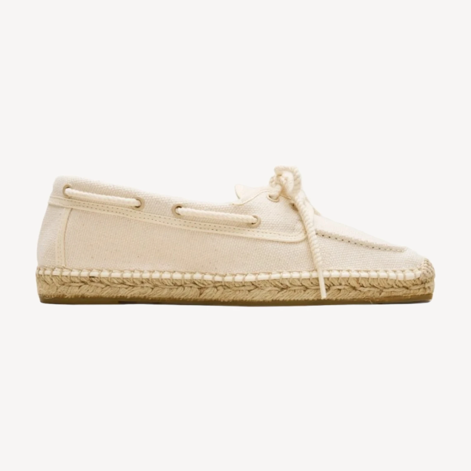 Made-in-Spain boat shoe espadrilles in marled canvas