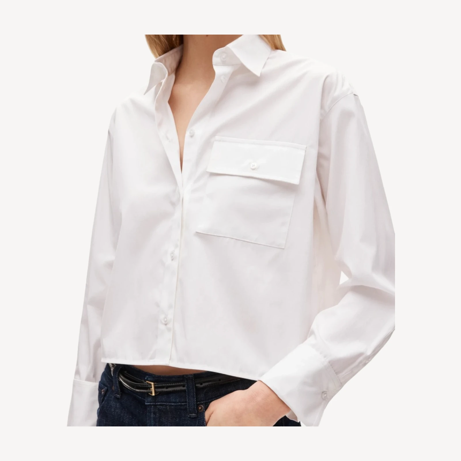 Esme cropped button-up shirt in Greenwich poplin