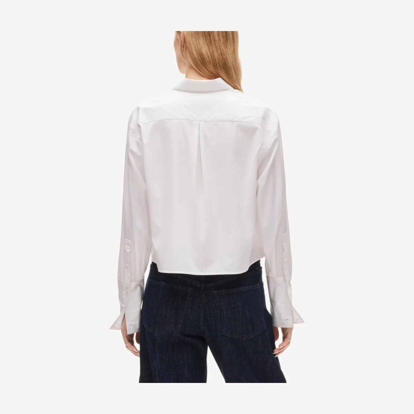 Esme cropped button-up shirt in Greenwich poplin