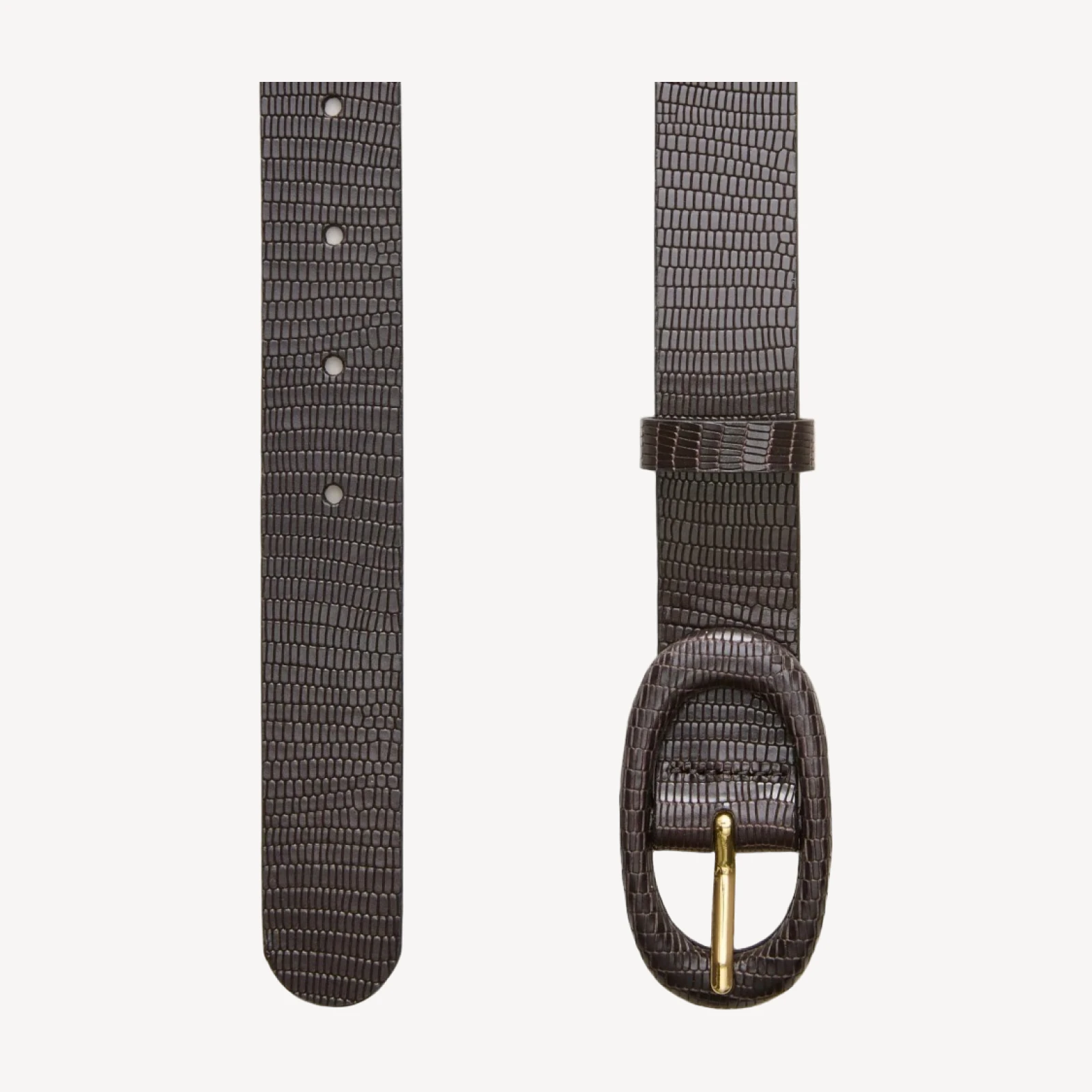 Tonal belt in lizard-embossed leather