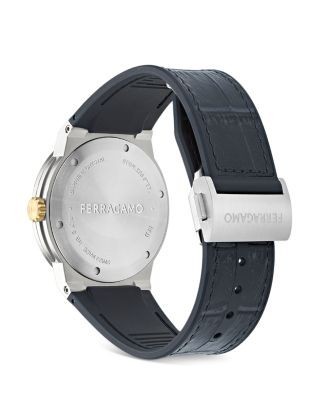 Ferragamo F-80 Classic Gmt Leather Watch, 41mm